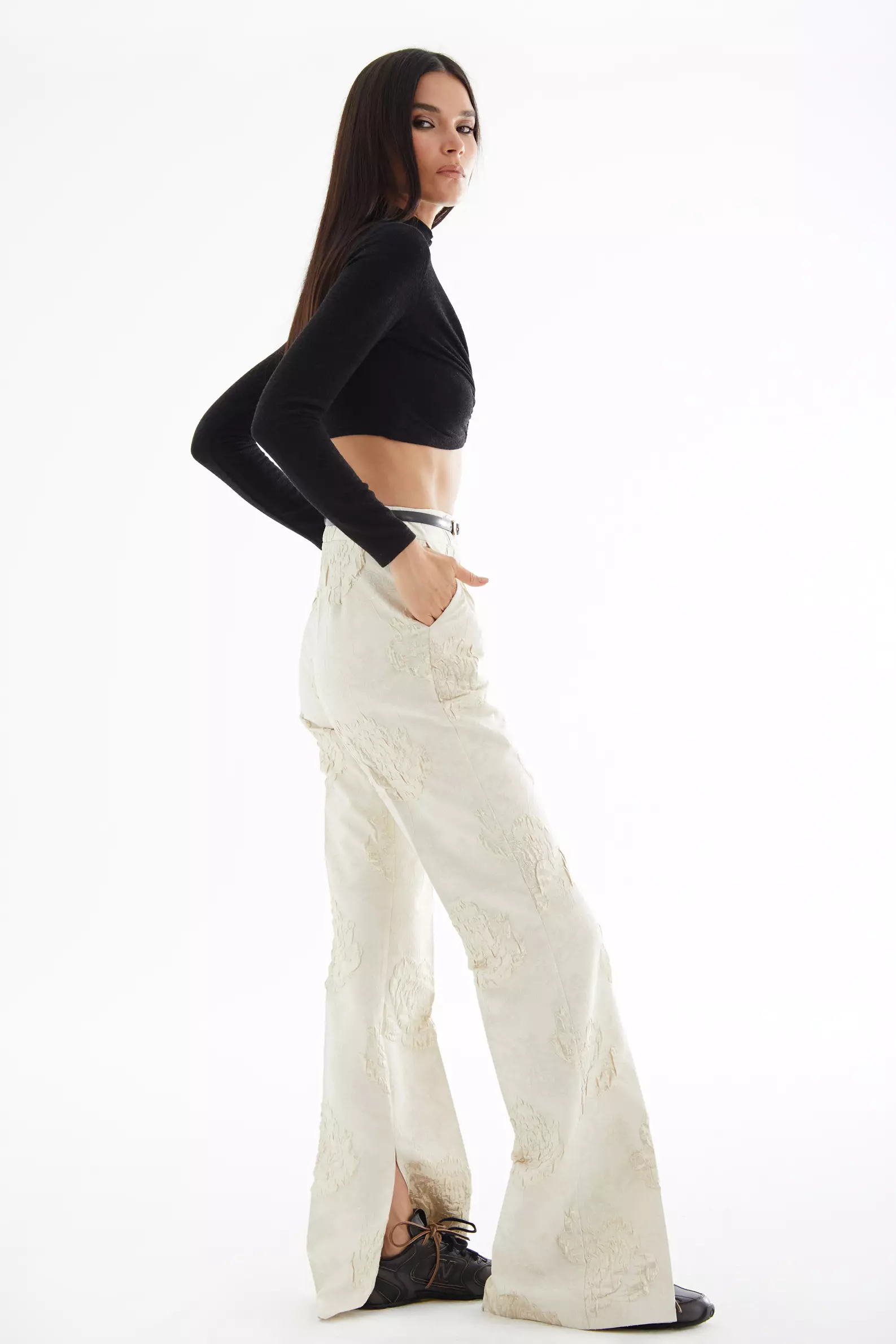 Black Triko Long Sleeve Mini Shirt