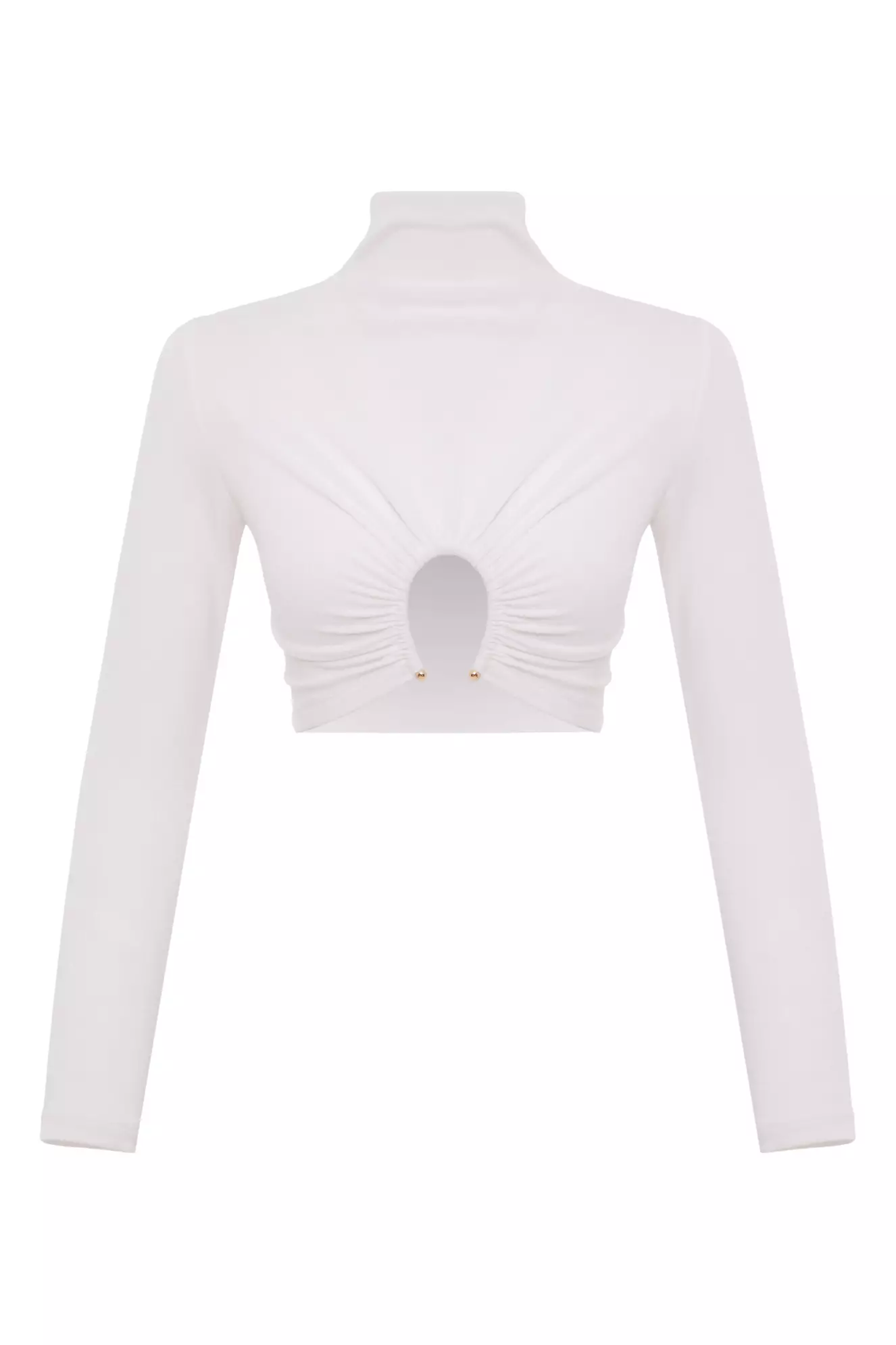 White Triko Long Sleeve Mini Shirt