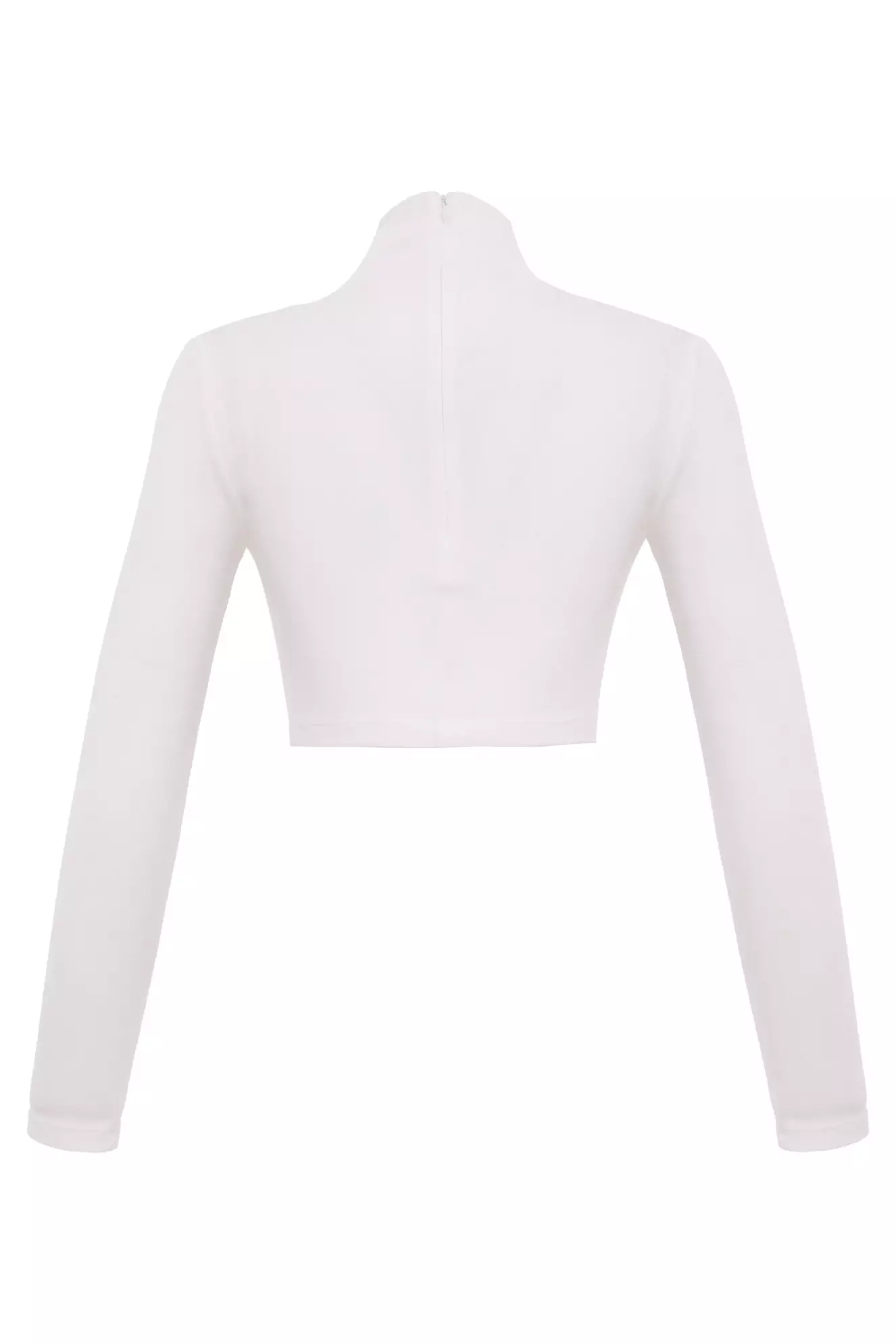 White Triko Long Sleeve Mini Shirt