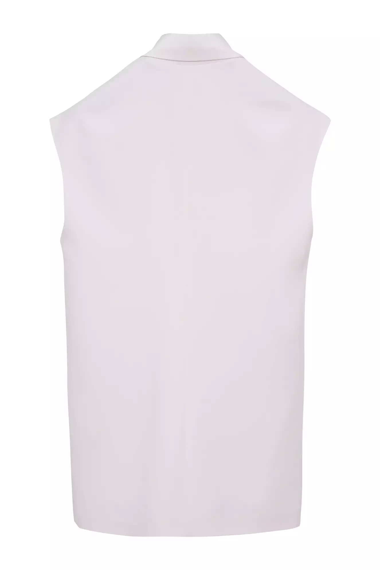 White Krep Saten Sleeveless Long Jacket