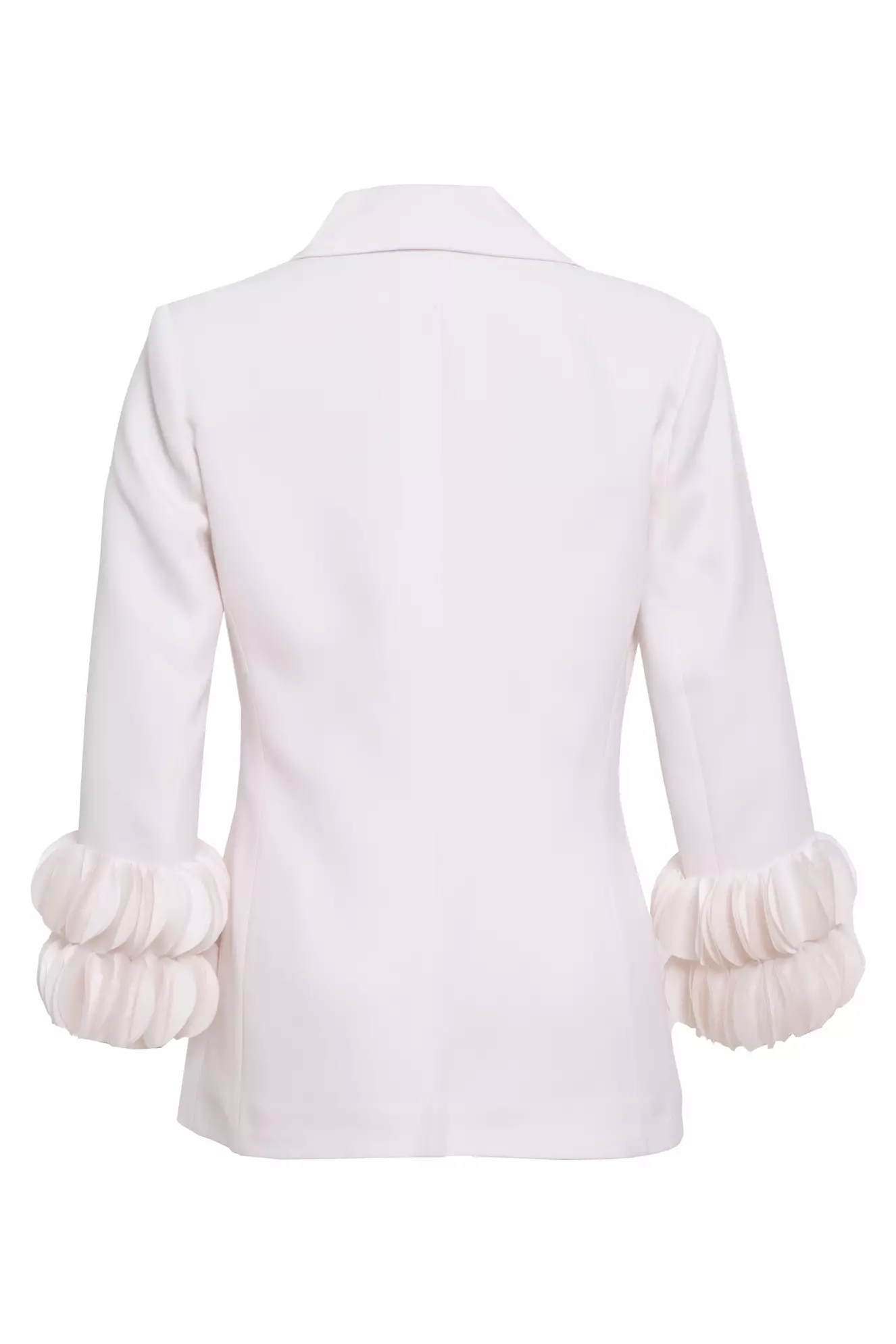 White Krep Saten Long Sleeve Long Jacket