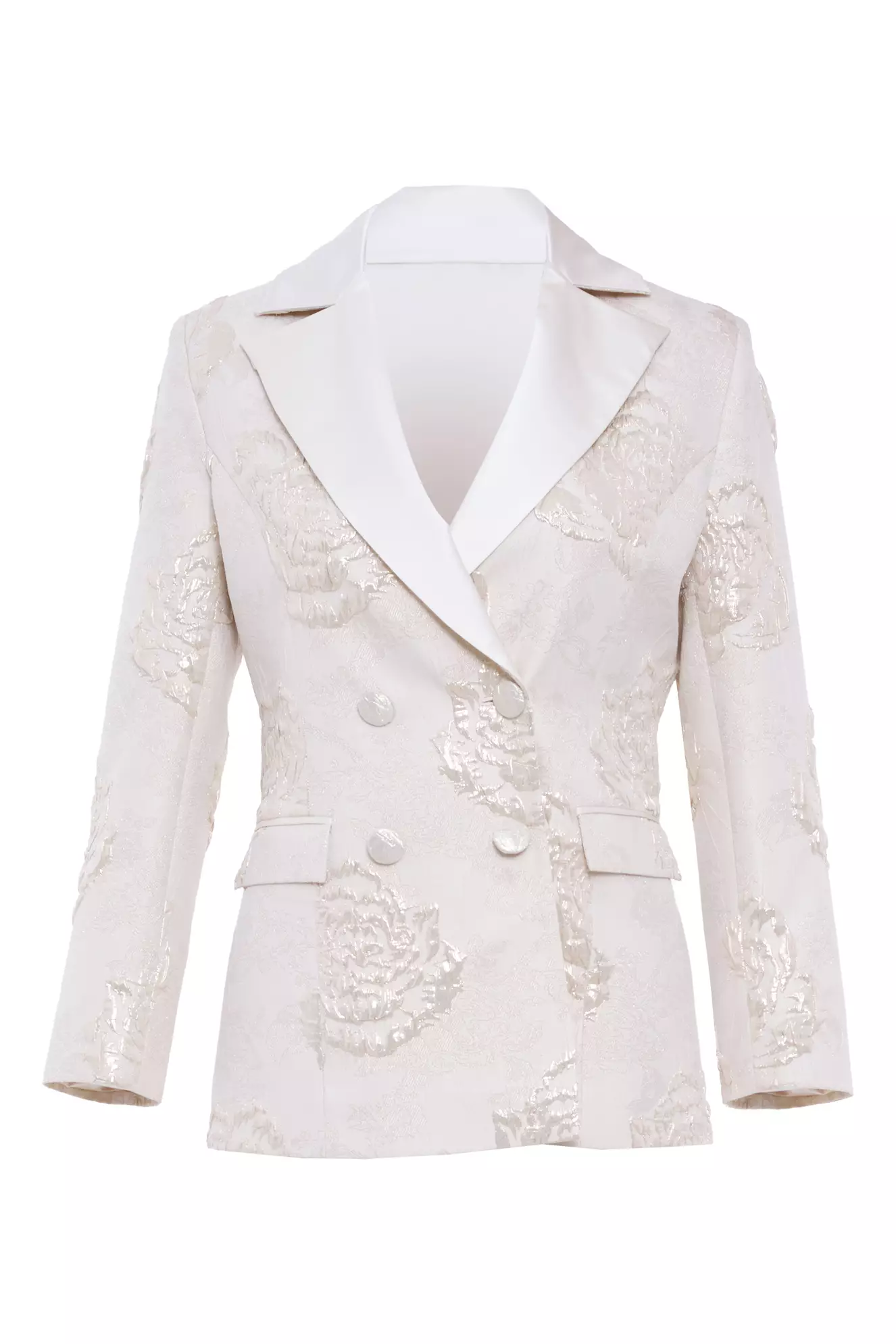 White Jakar Long Sleeve Long Jacket
