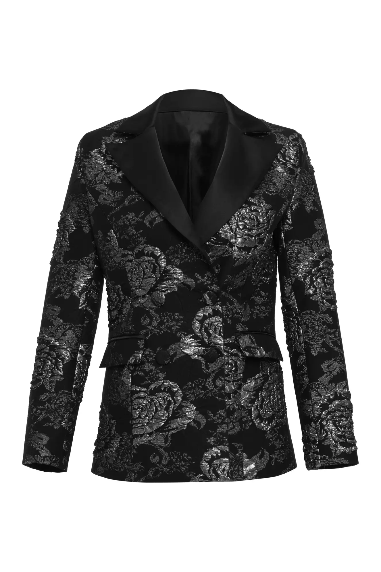 Silver Jakar Long Sleeve Long Jacket