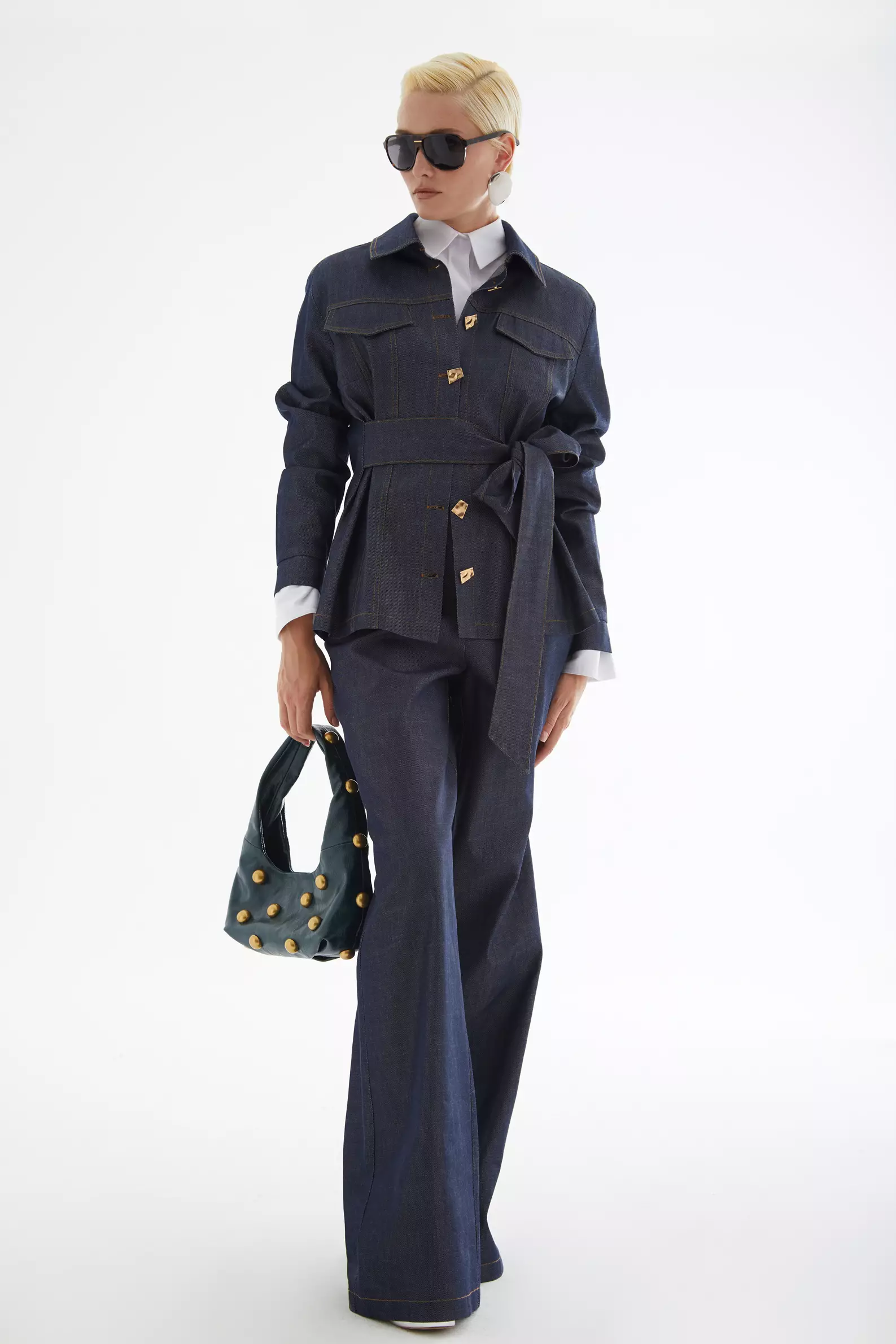 Navy Blue Kot Long Pants