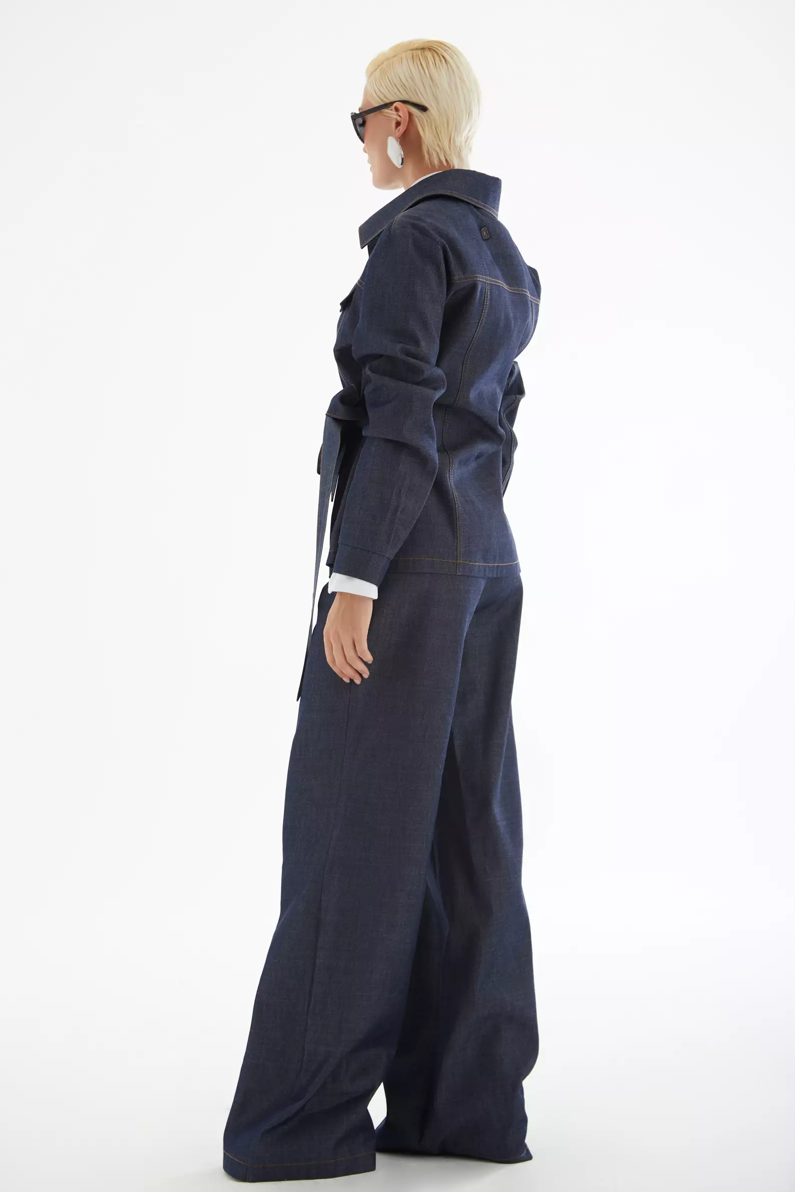 Navy Blue Kot Long Pants