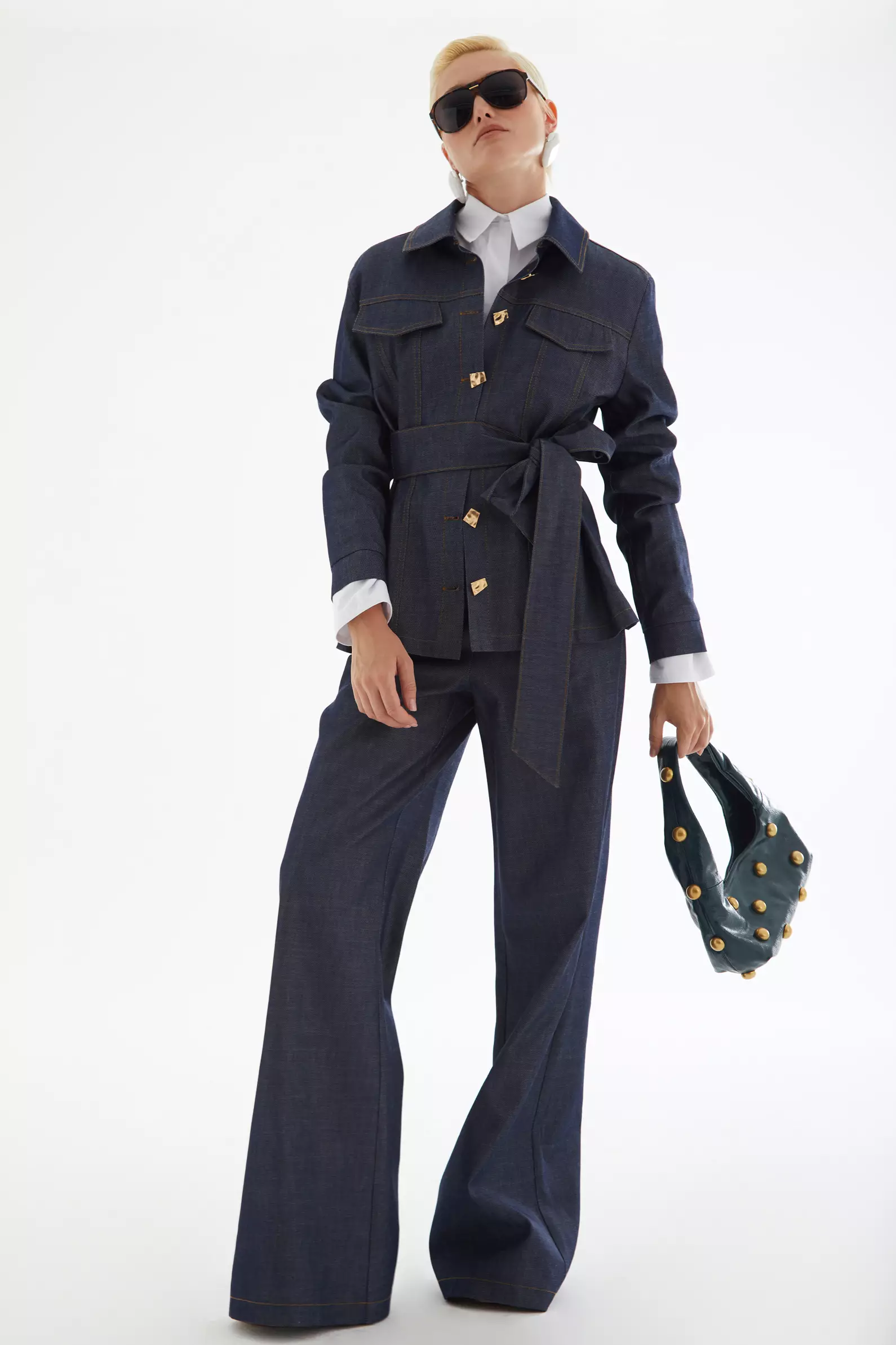 Navy Blue Kot Long Pants