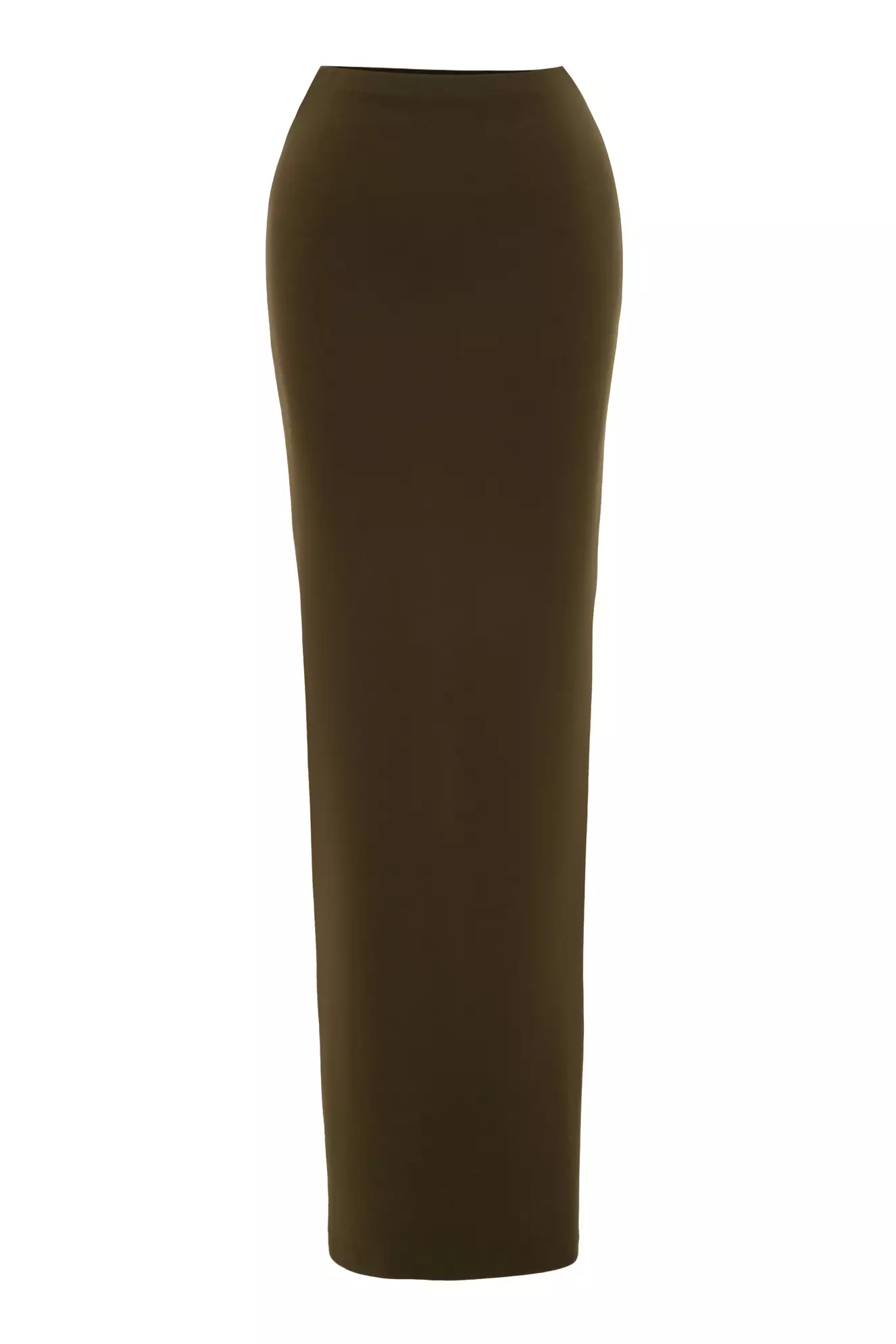 Khaki knitted maxi skirt