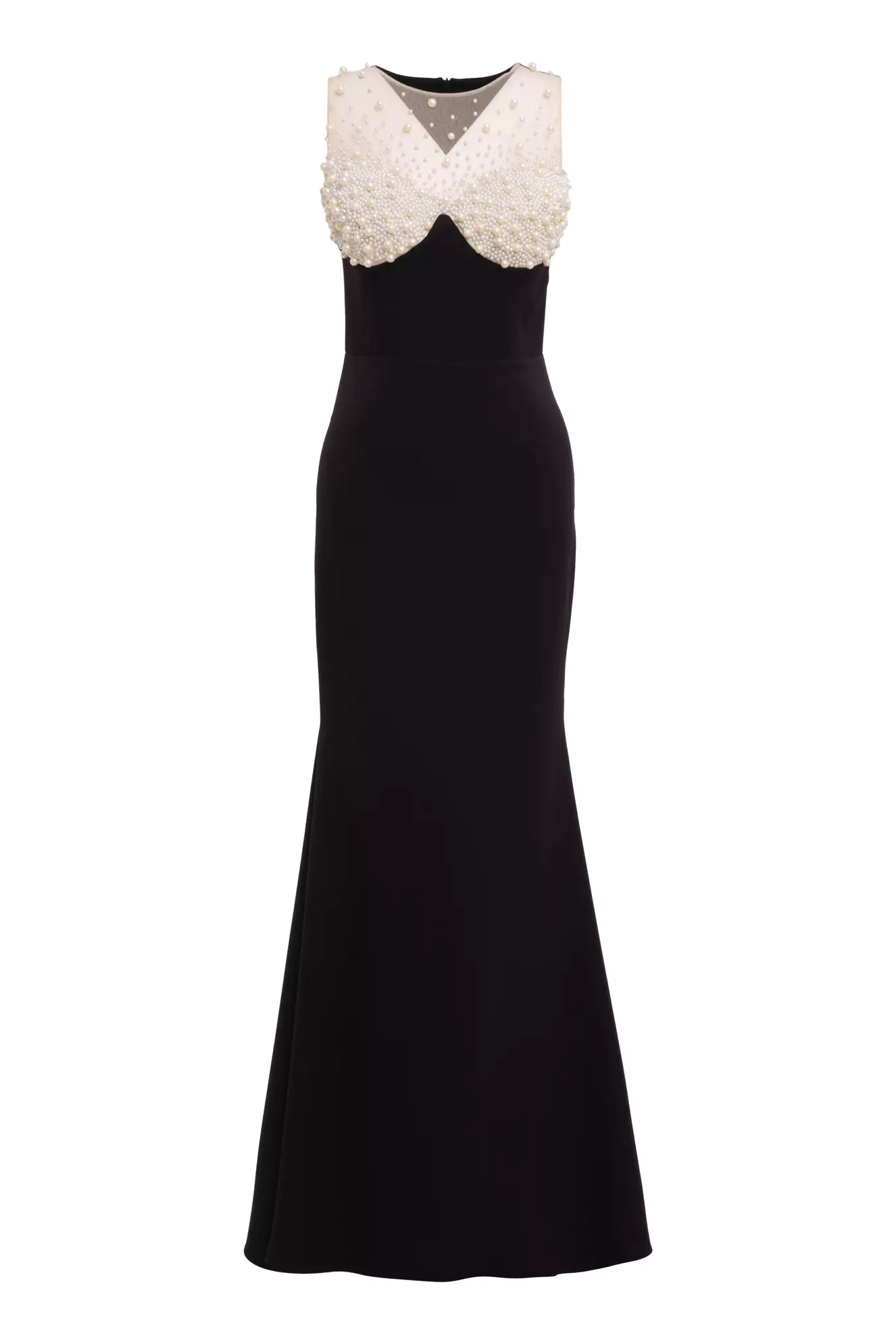 Black Crepe Sleeveless Long Dress