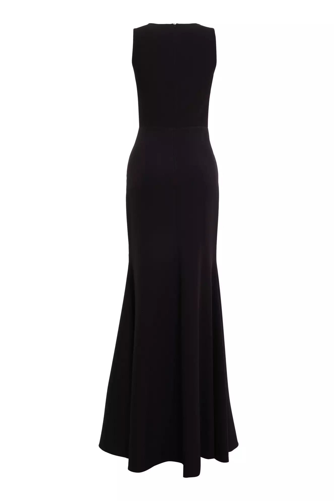 Black Crepe Sleeveless Long Dress