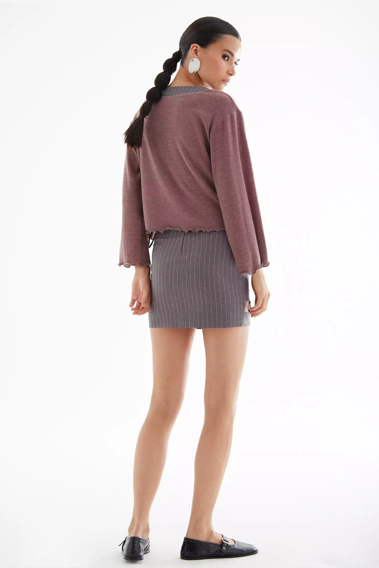 Printed Triko Mini Skirt