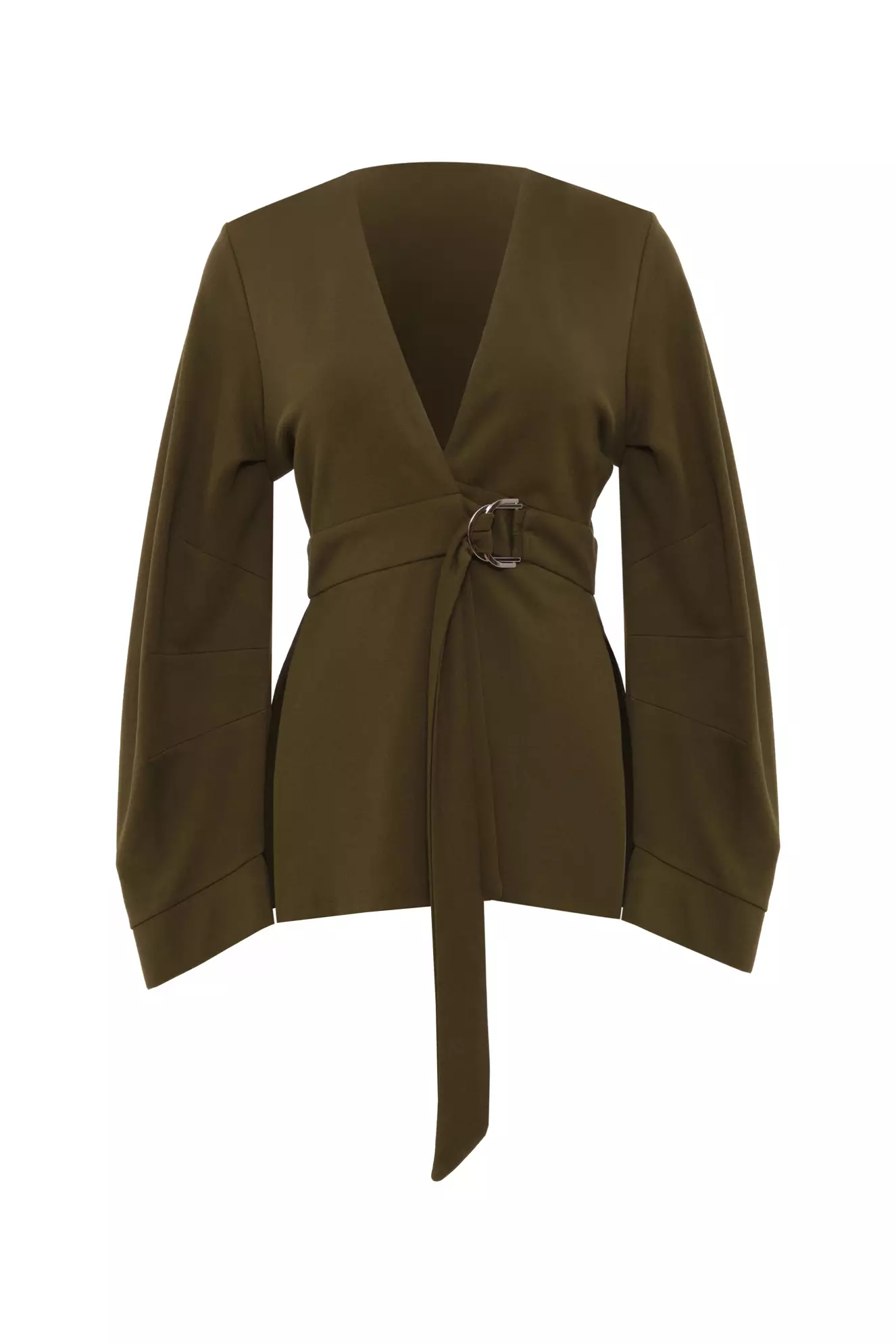 Khaki Knitted Long Sleeve Jacket