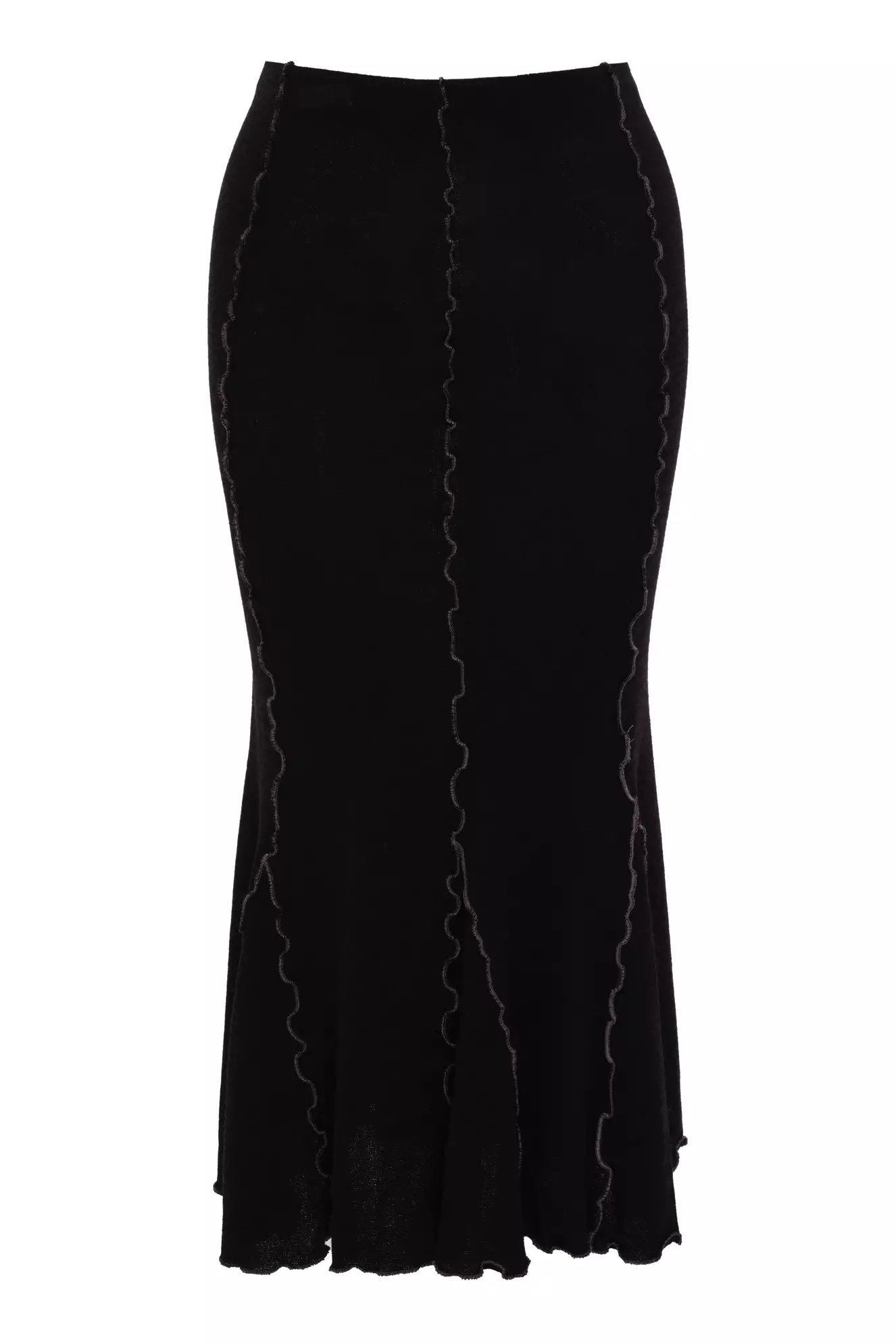 Black Triko Midi Skirt