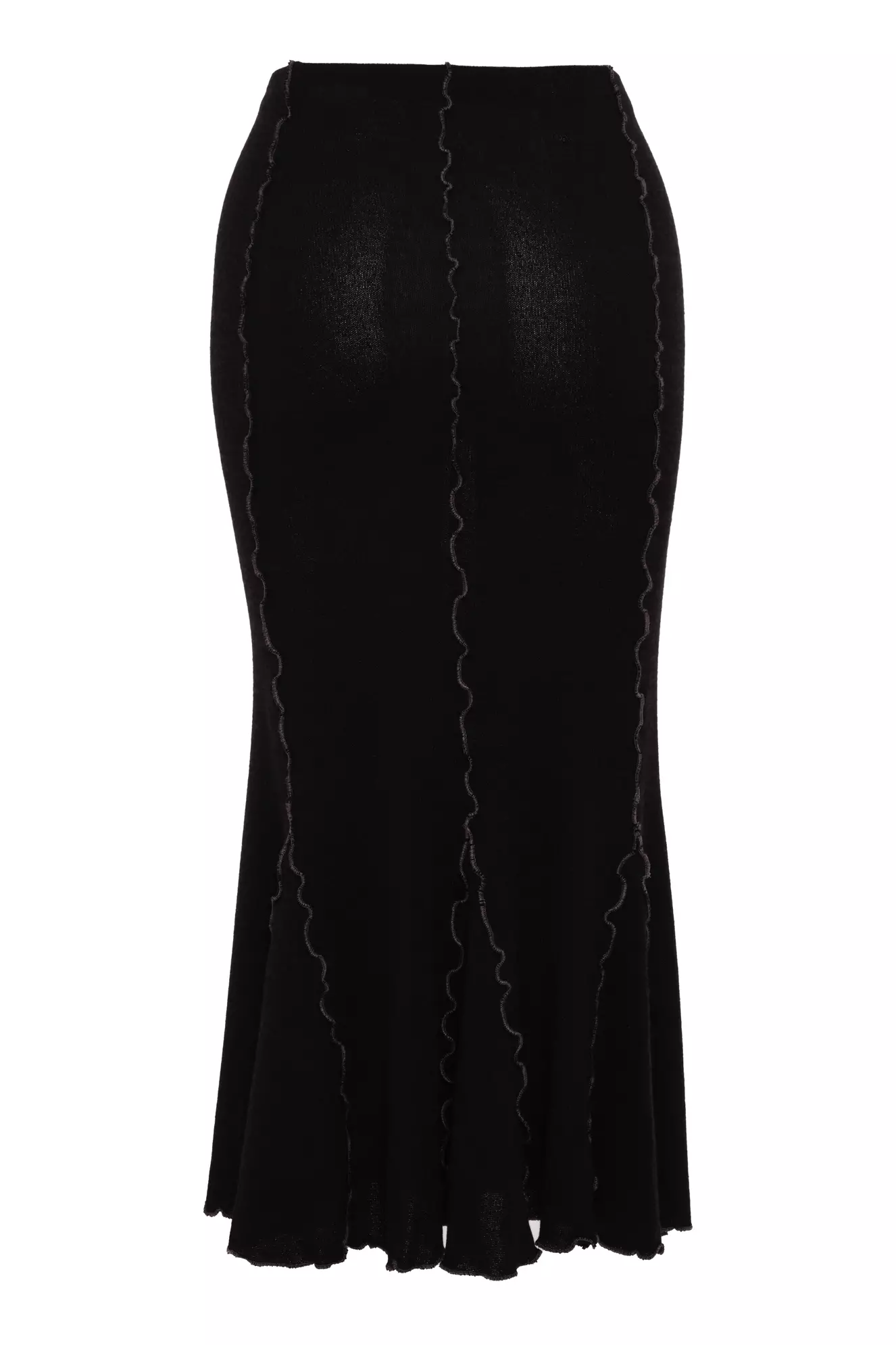 Black Triko Midi Skirt