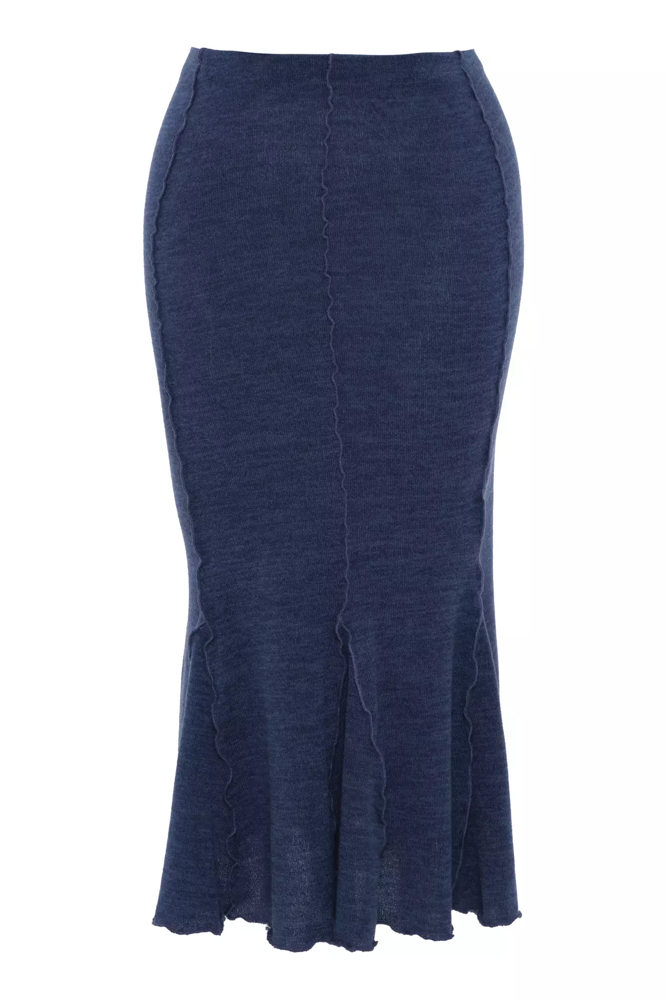 Indigo Triko Midi Skirt