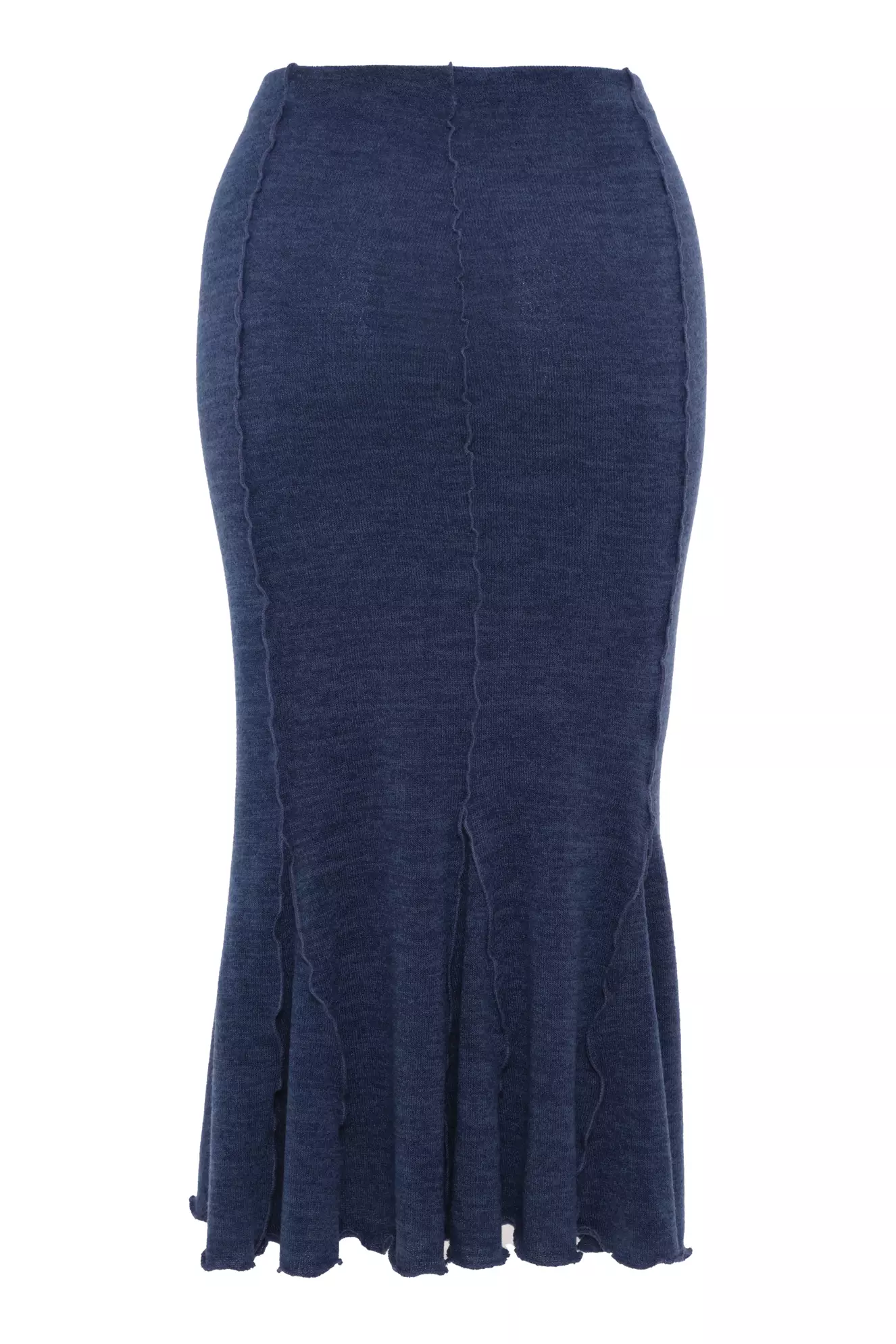 Indigo Triko Midi Skirt