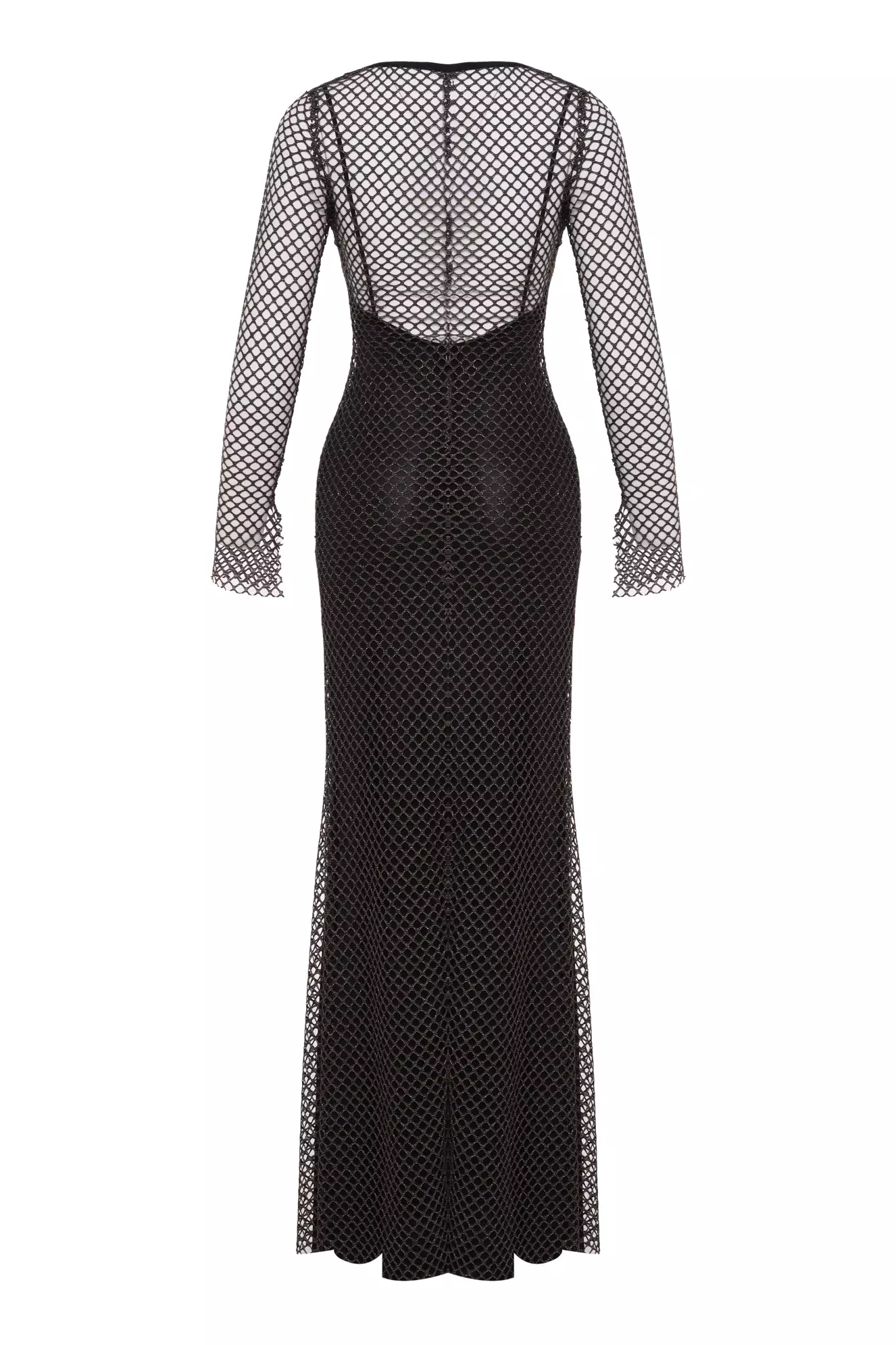 Black file long sleeve long dress