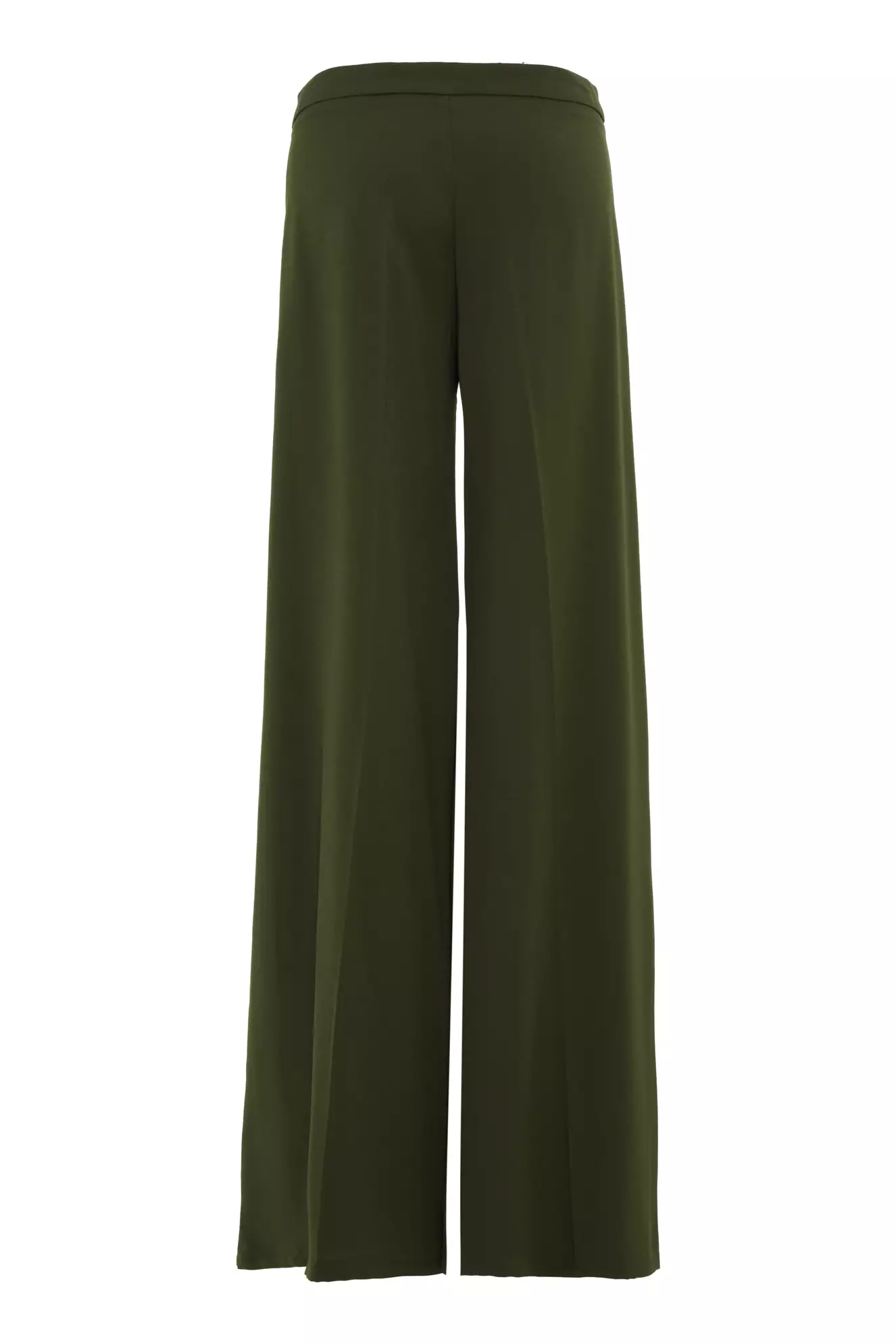 Khaki Krep Saten Long Pants