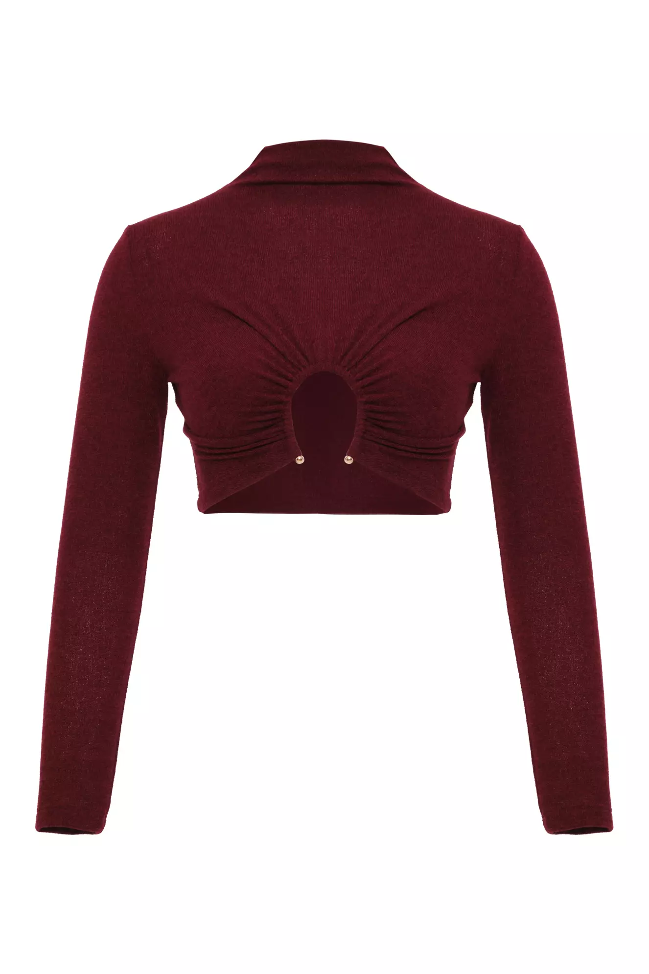 Maroon triko long sleeve mini shirt