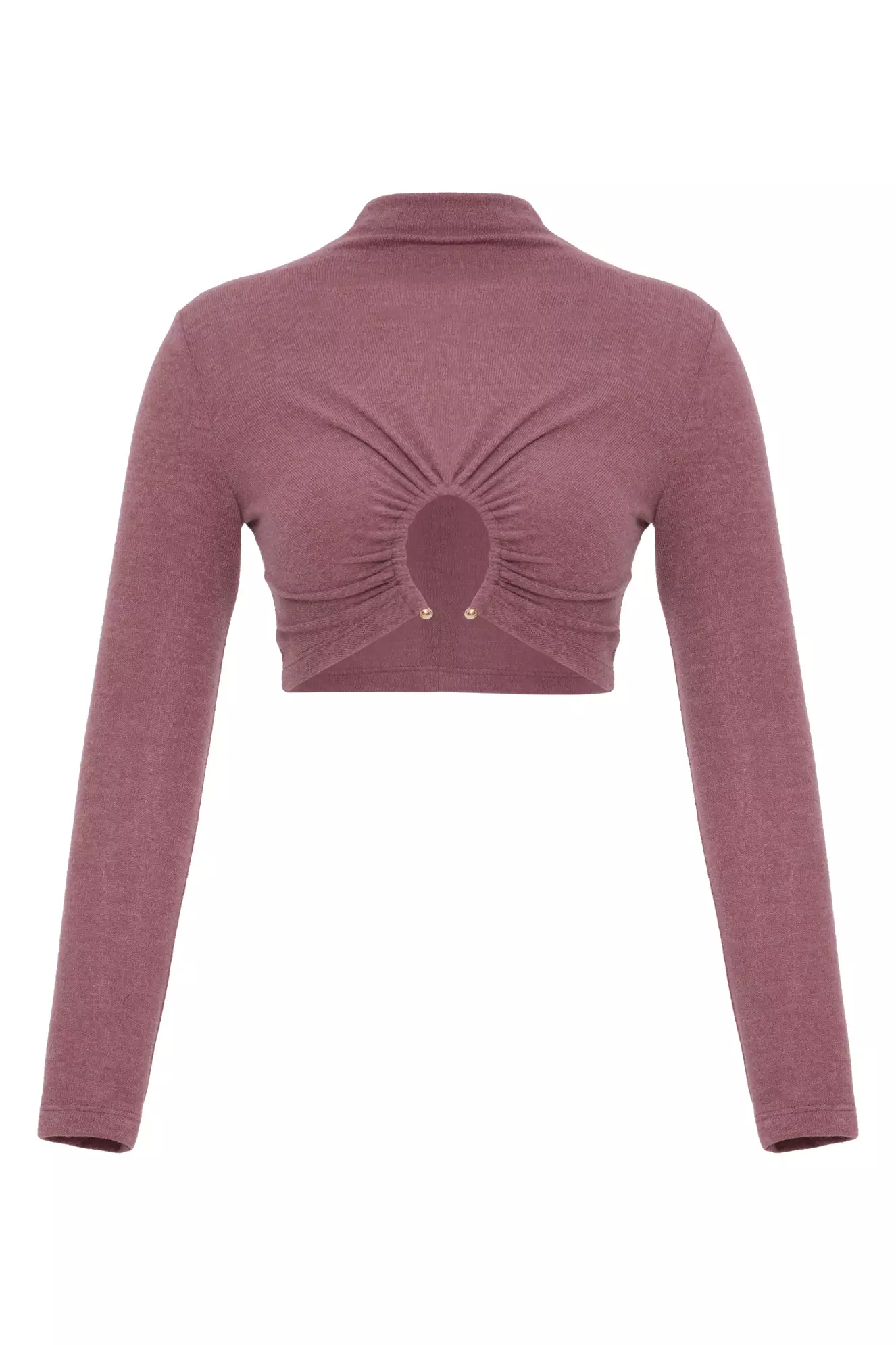 Dried Rose Triko Long Sleeve Mini Shirt