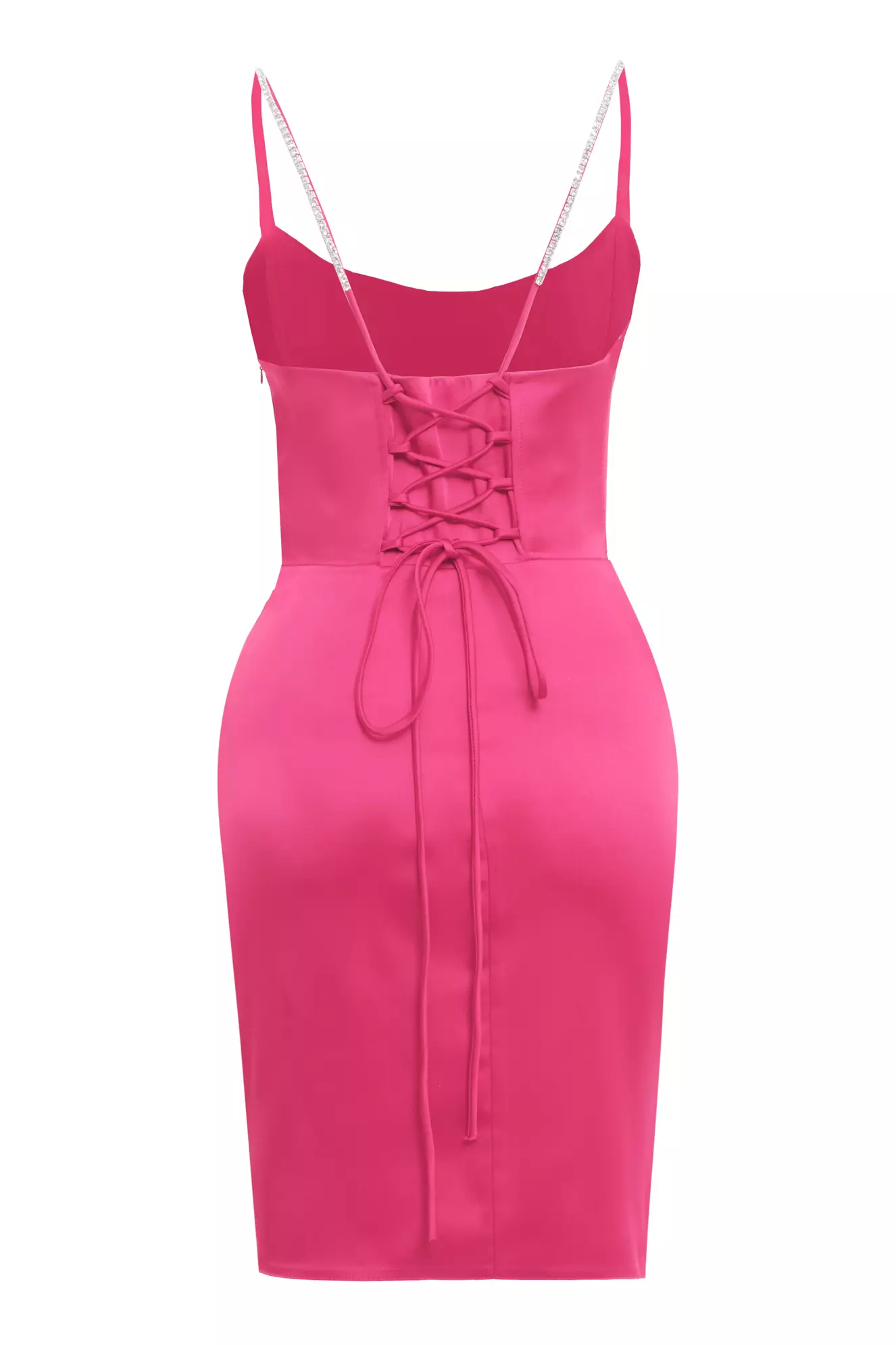 Fuchsia Satin Sleeveless Mini Dress