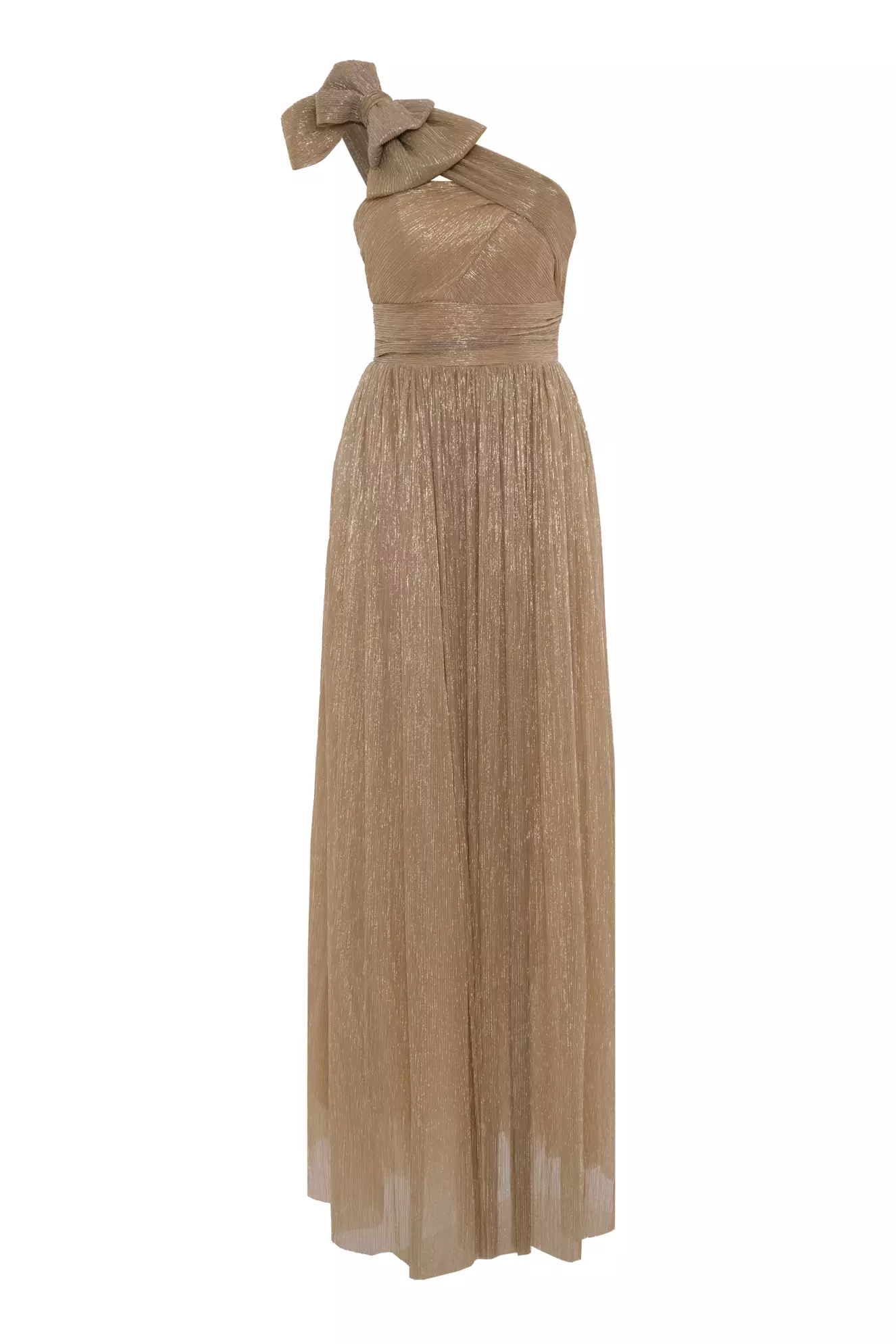 Gold Moonlight One Arm Long Dress