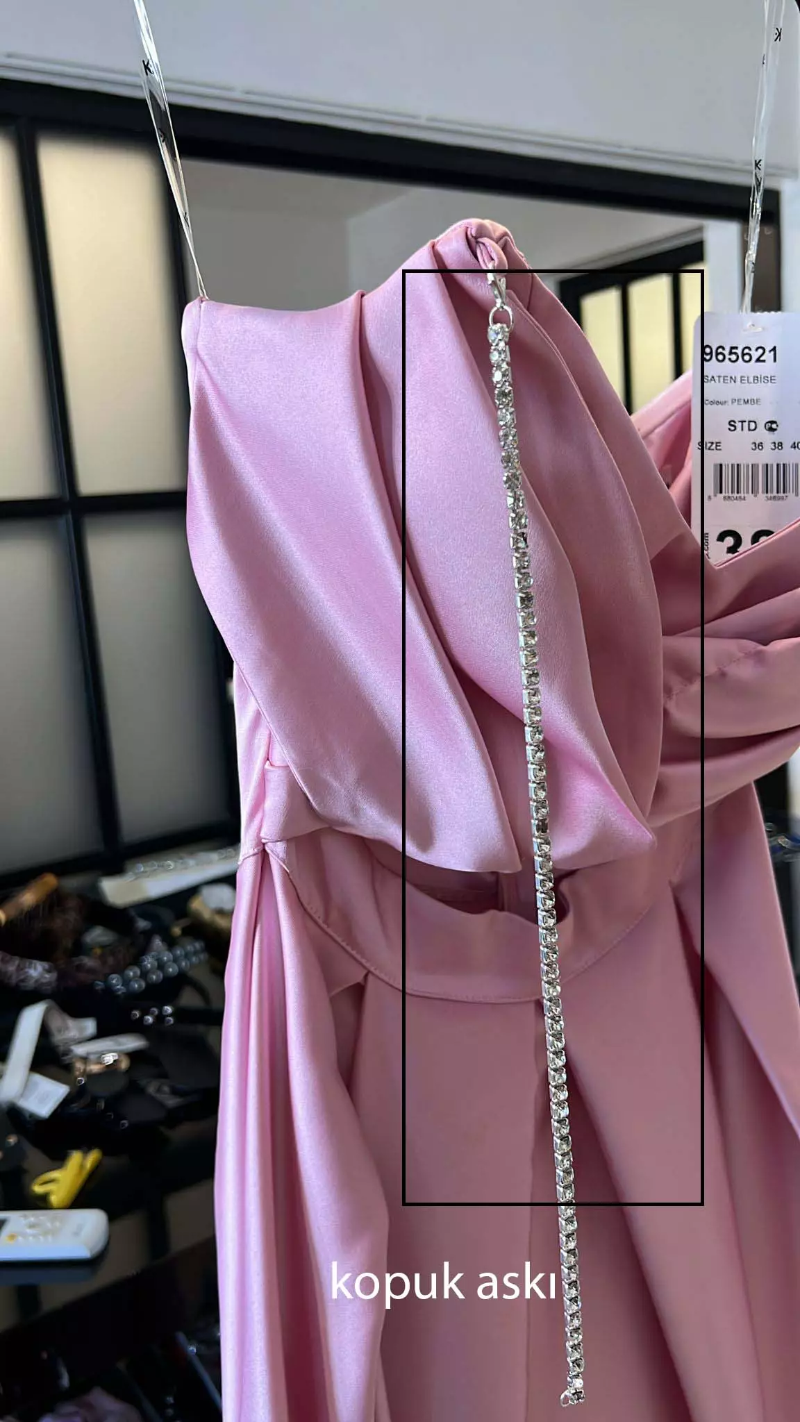 Pink satin sleeveless long dress