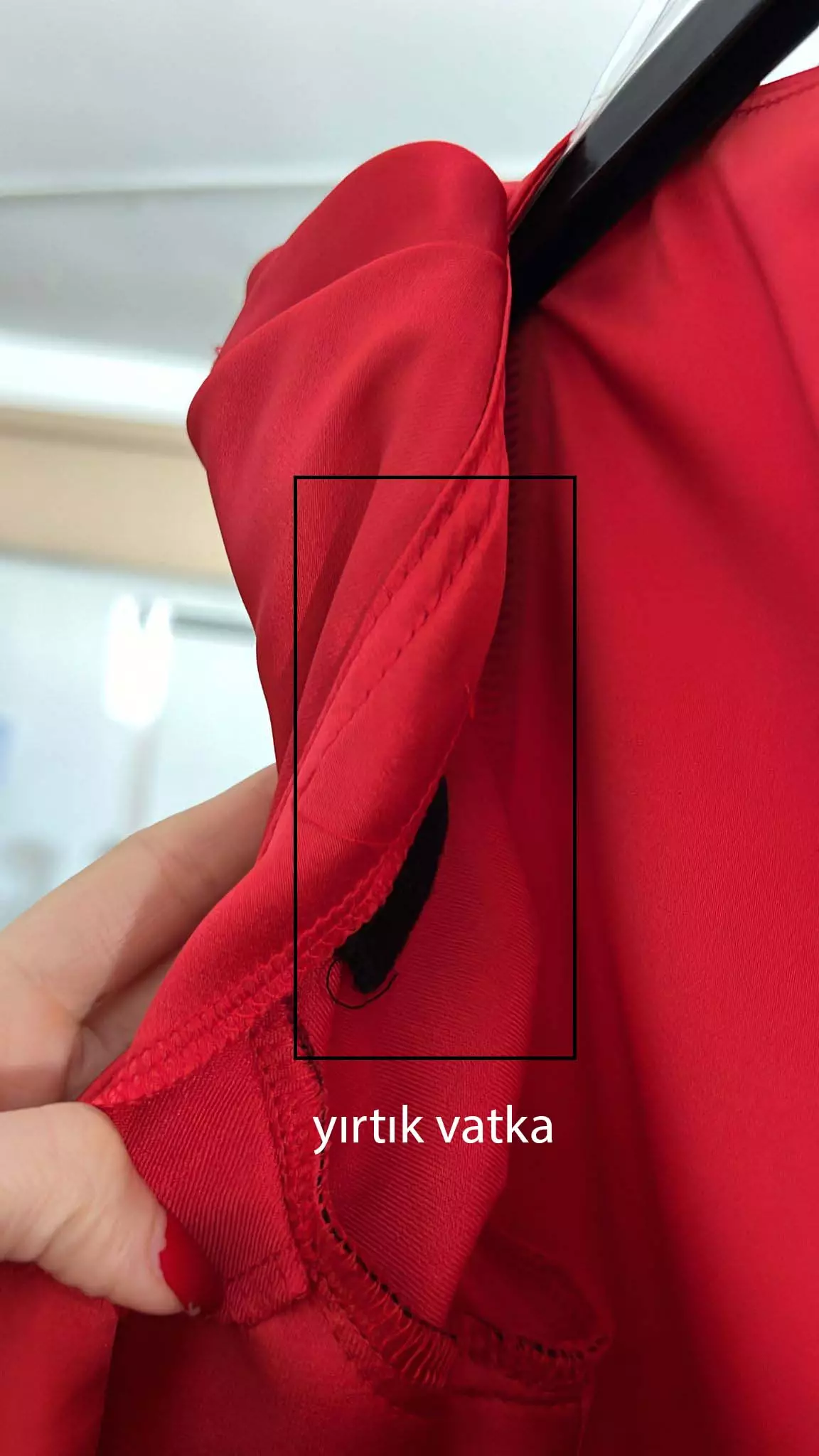 Red satin long sleeve long dress