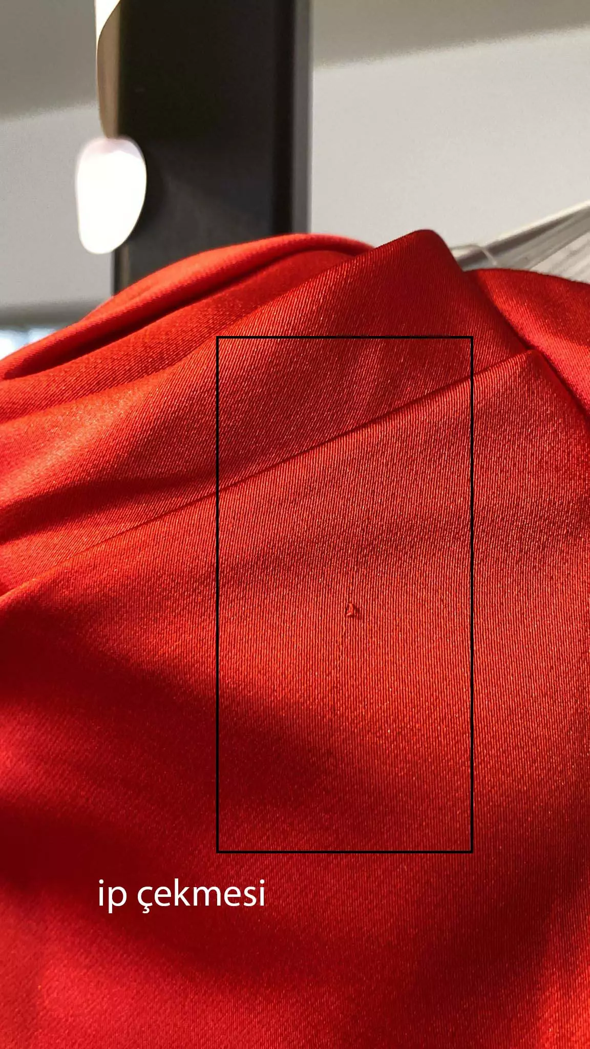 Red satin long sleeve long dress