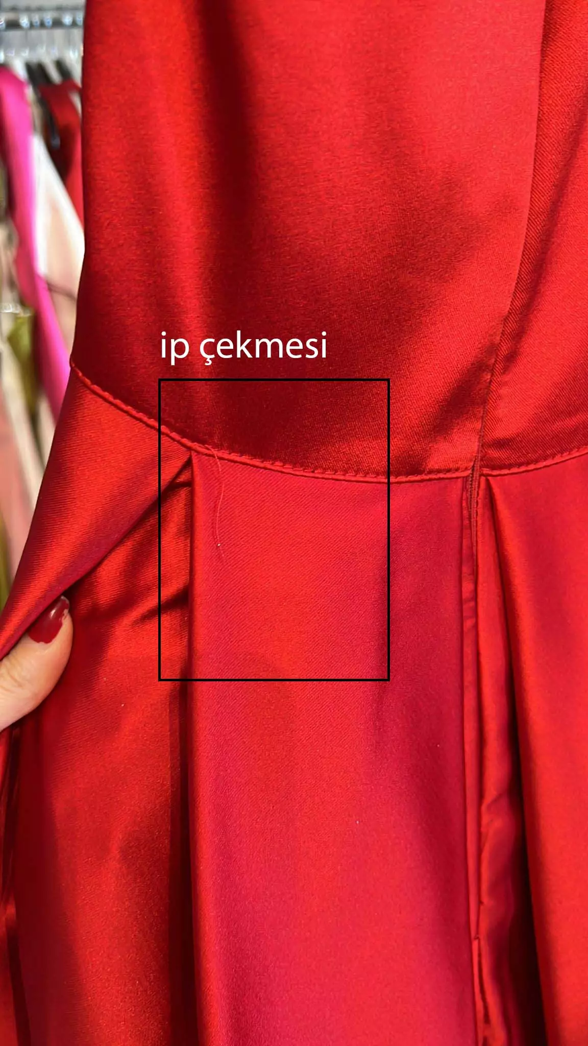 Red satin sleeveless long dress