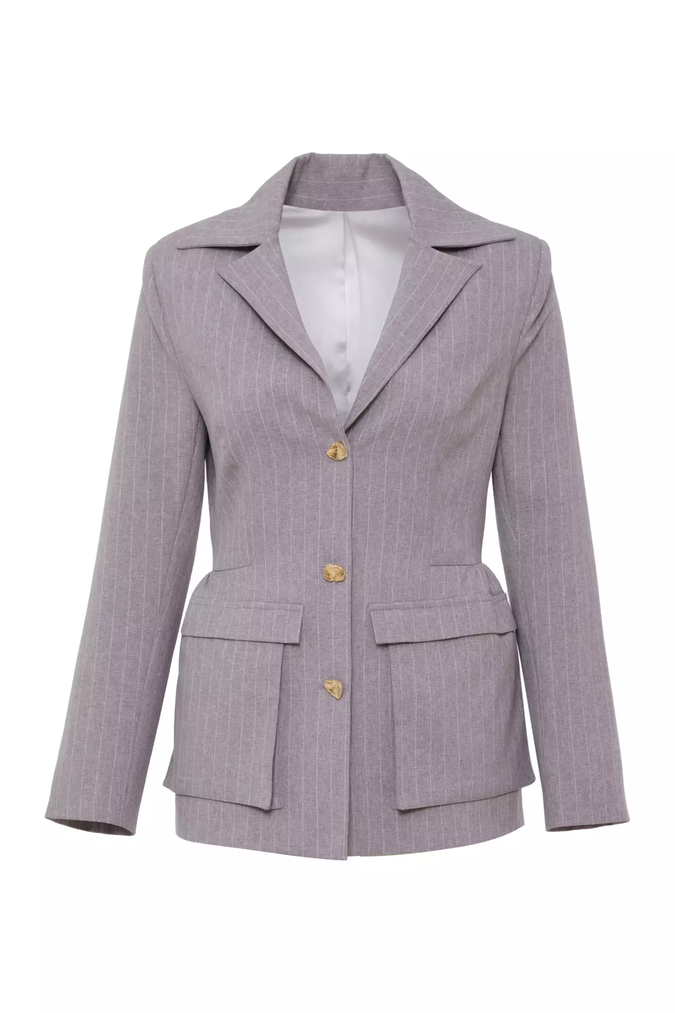 Gray Wowen Long Sleeve Long Jacket