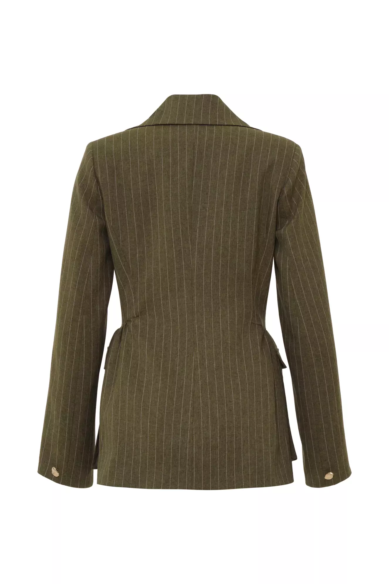 Khaki Wowen Long Sleeve Long Jacket