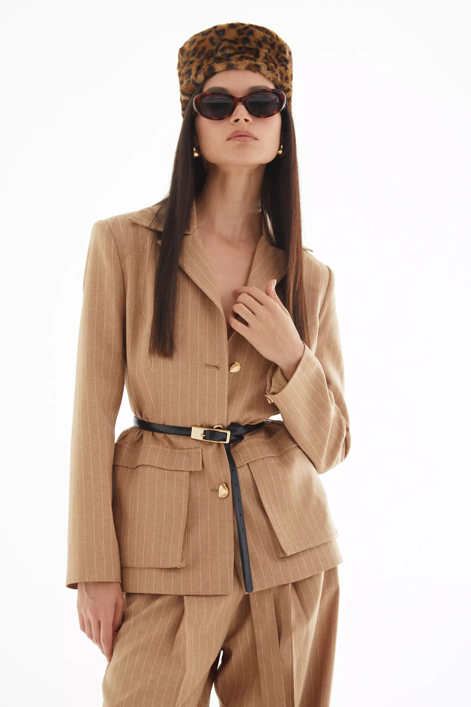 Camel Wowen Long Sleeve Long Jacket