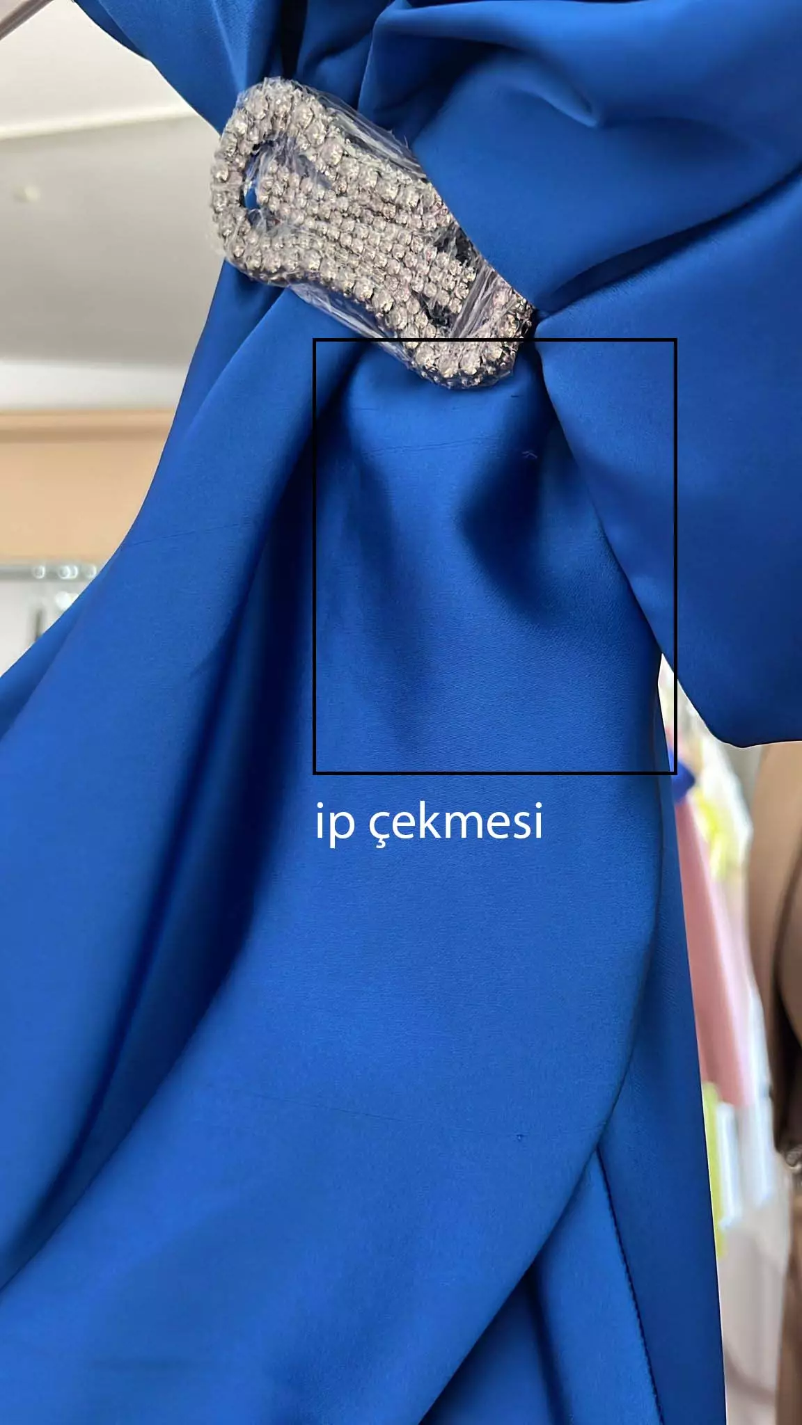 Blue satin sleeveless maxi dress