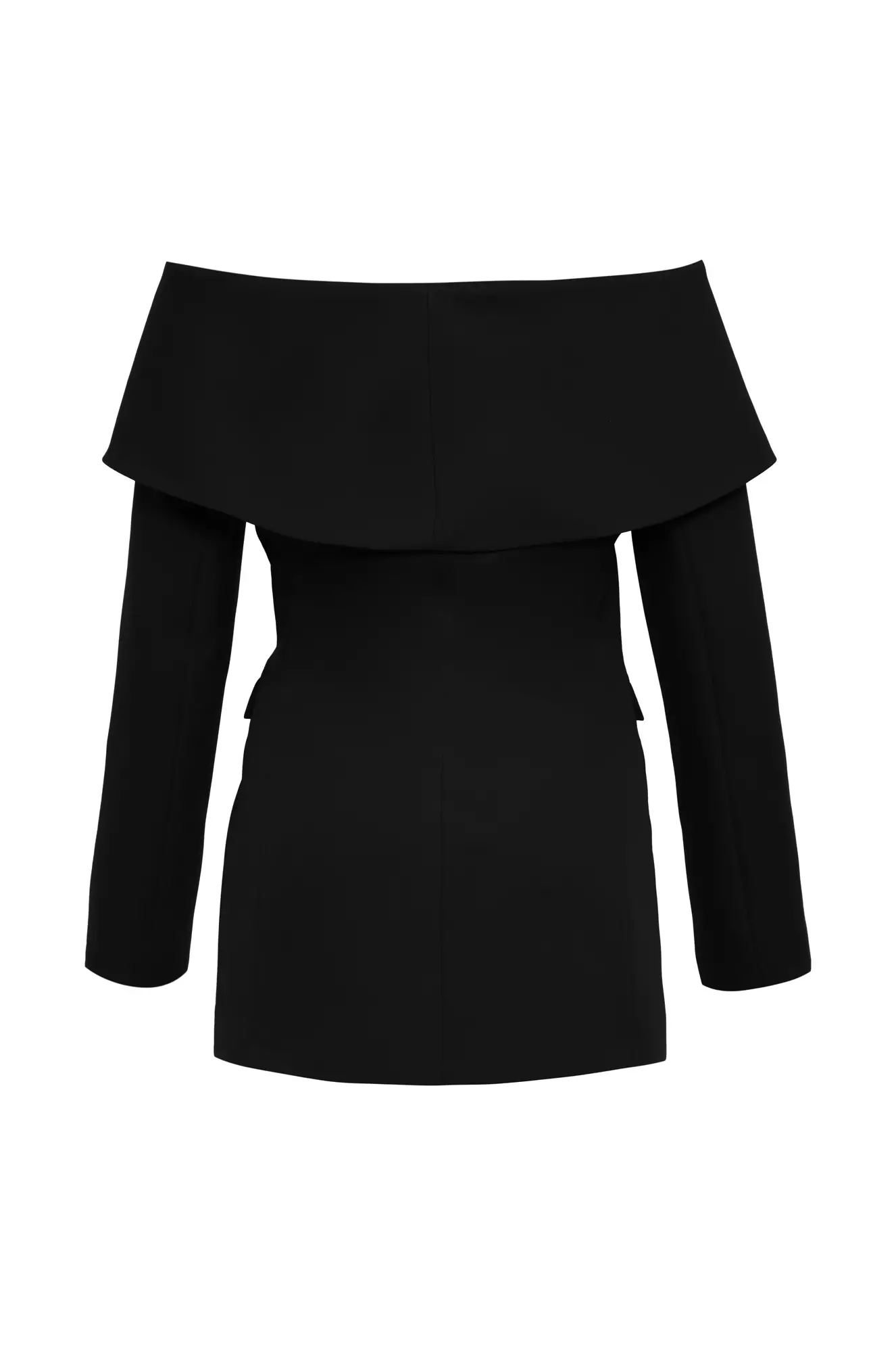 Black Crepe Long Sleeve Mini Jacket