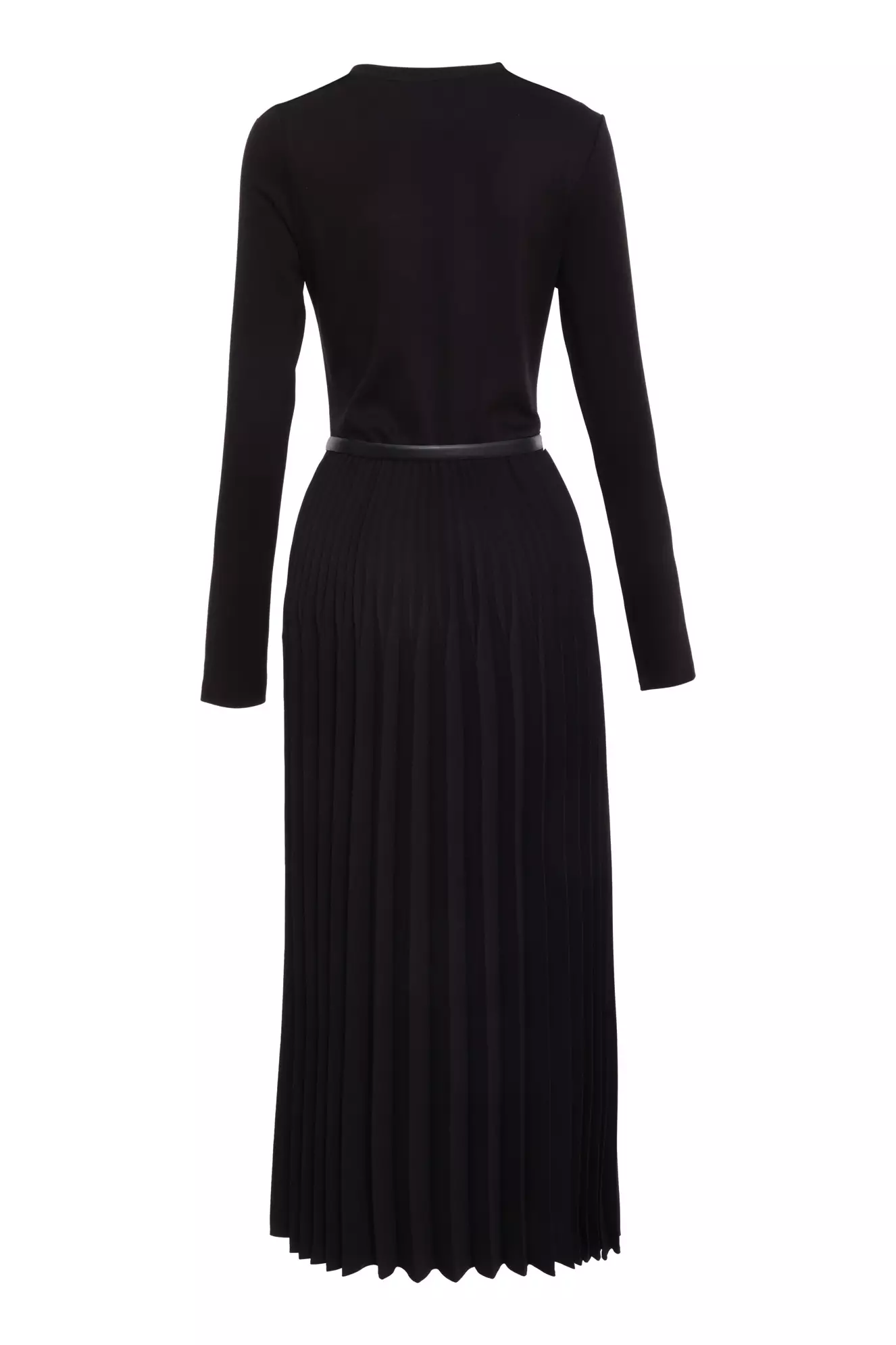 Black Knitted Long Sleeve Maxi Dress