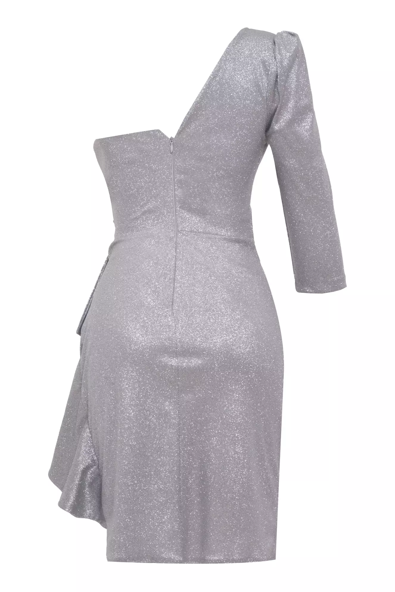 Gray Glare One Arm Mini Dress