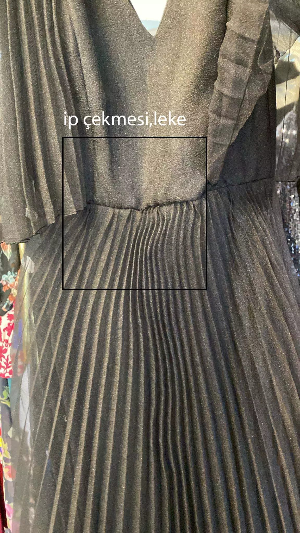 Black tulle 3/4 sleeve midi dress