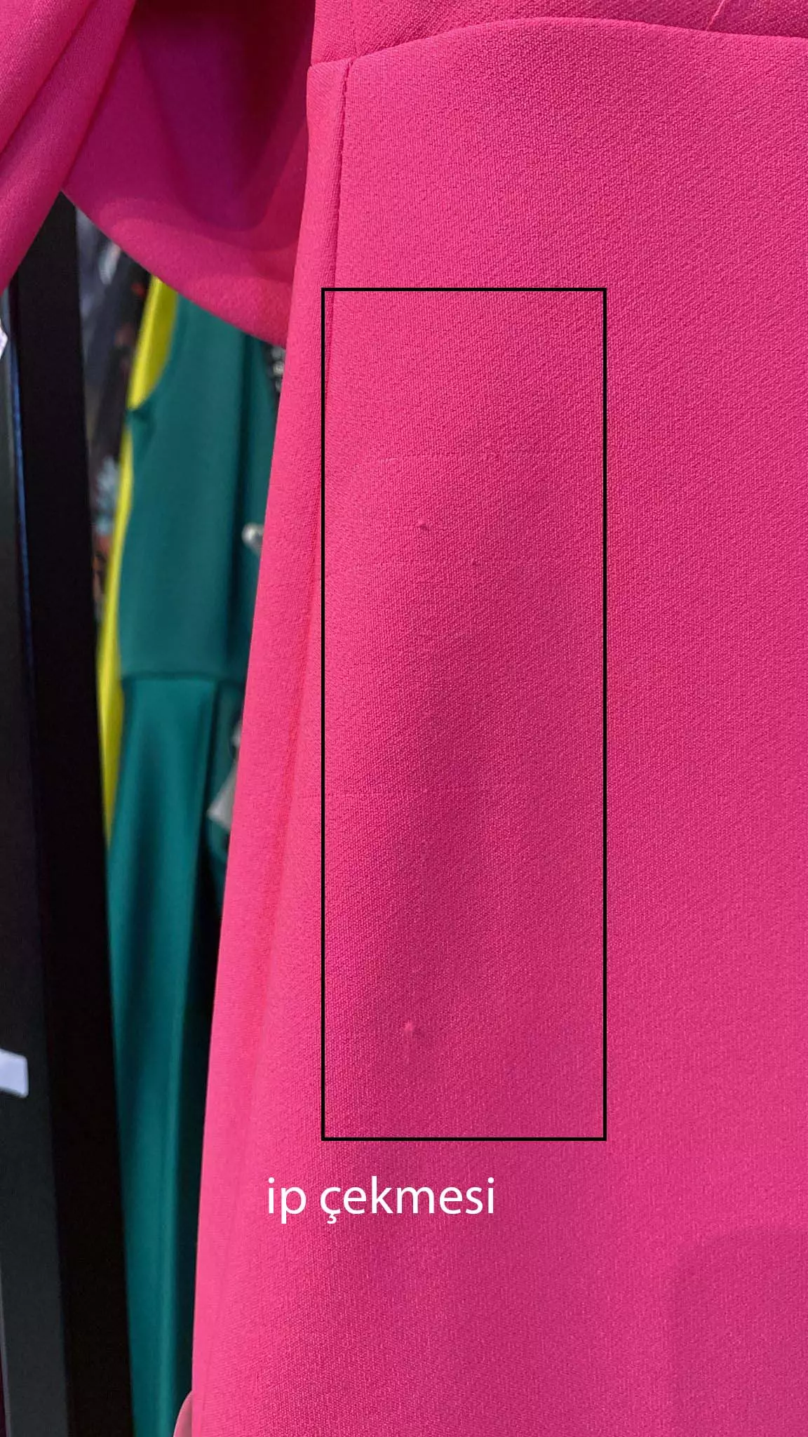 Fuchsia crepe one arm long dress