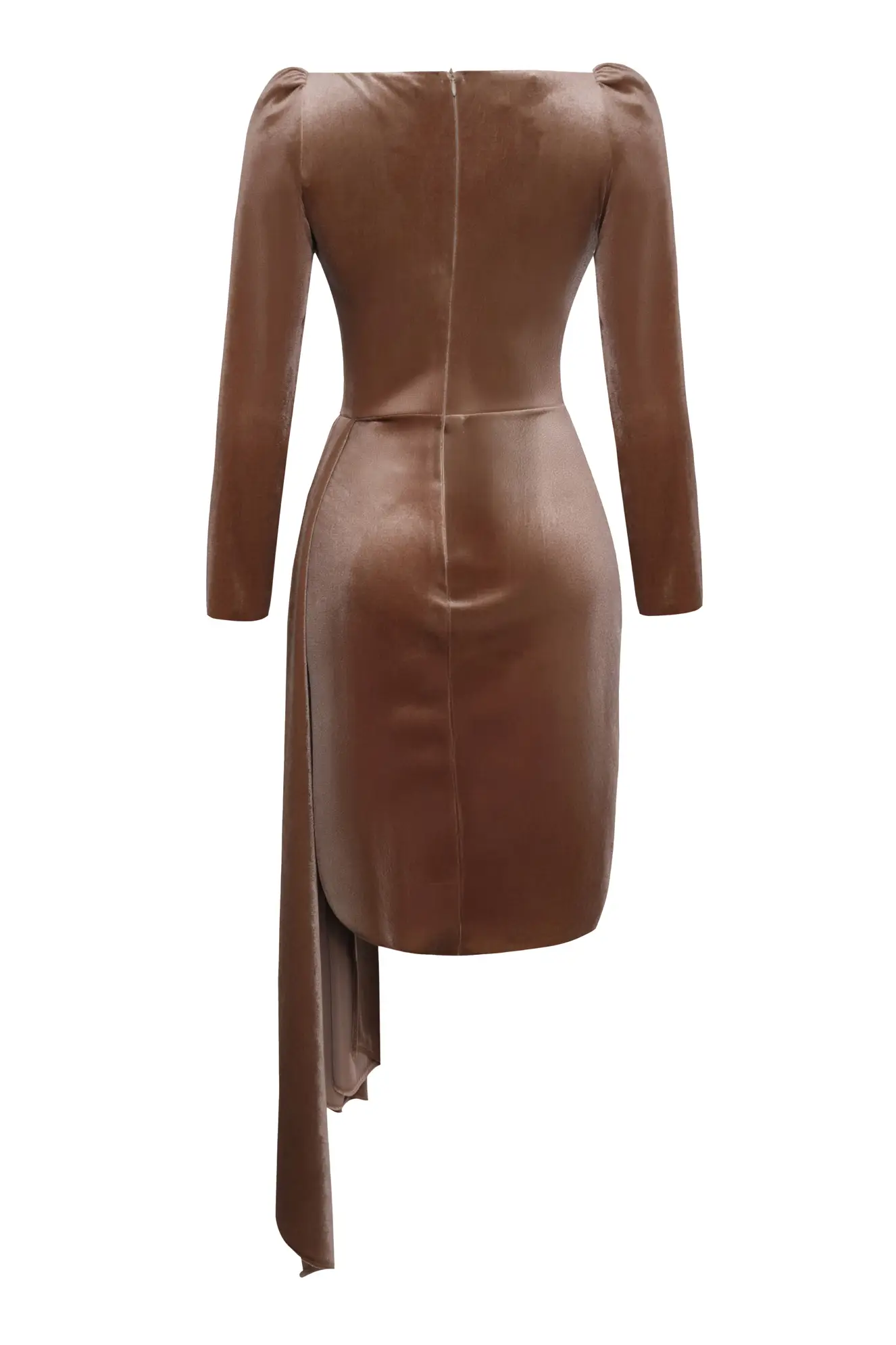 Mink Velvet Long Sleeve Mini Dress