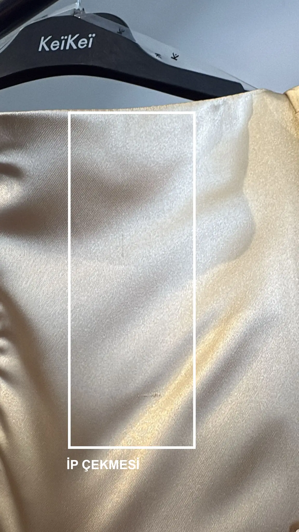 Beige satin long sleeve long dress
