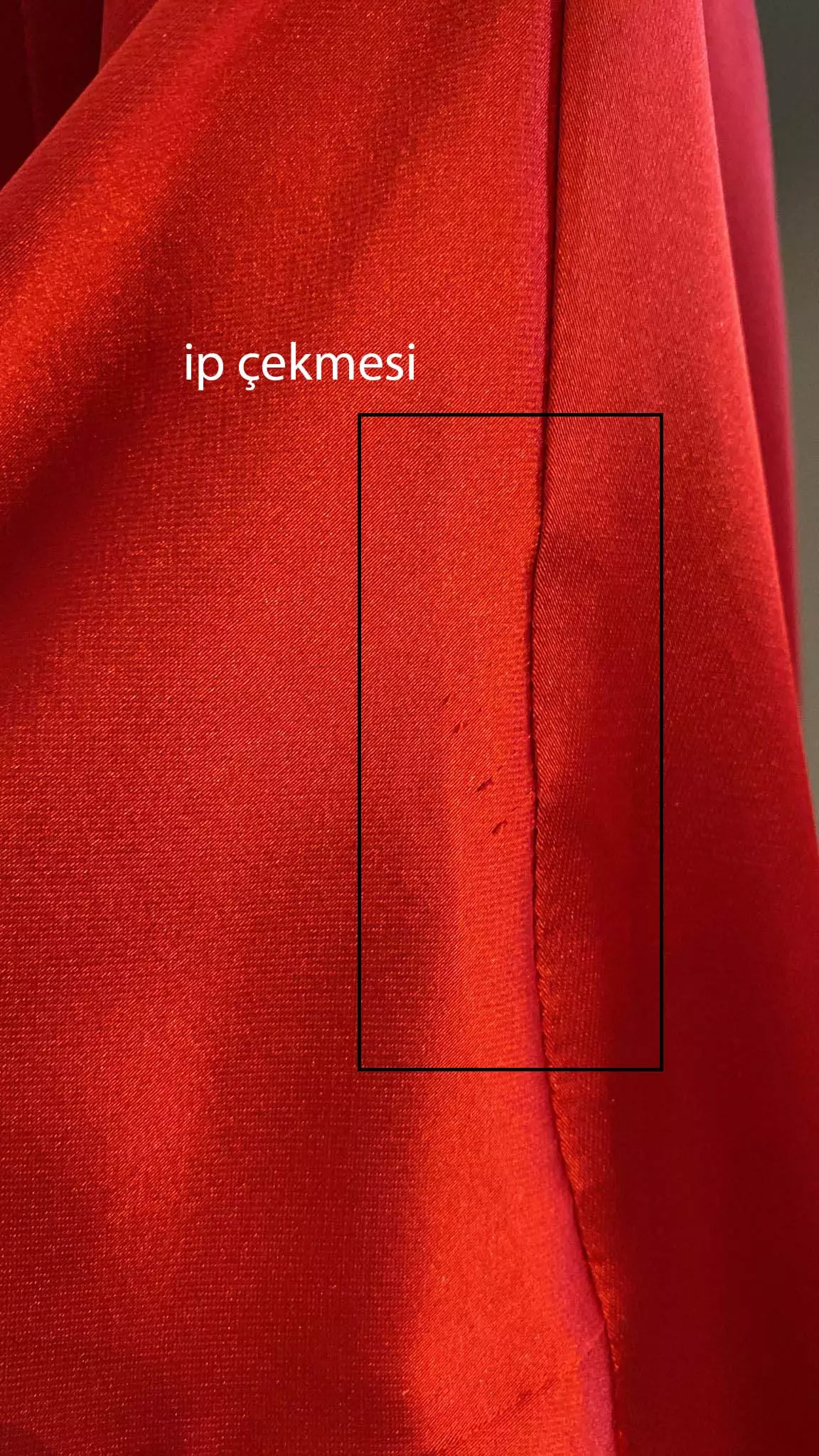 Red satin long sleeve long dress