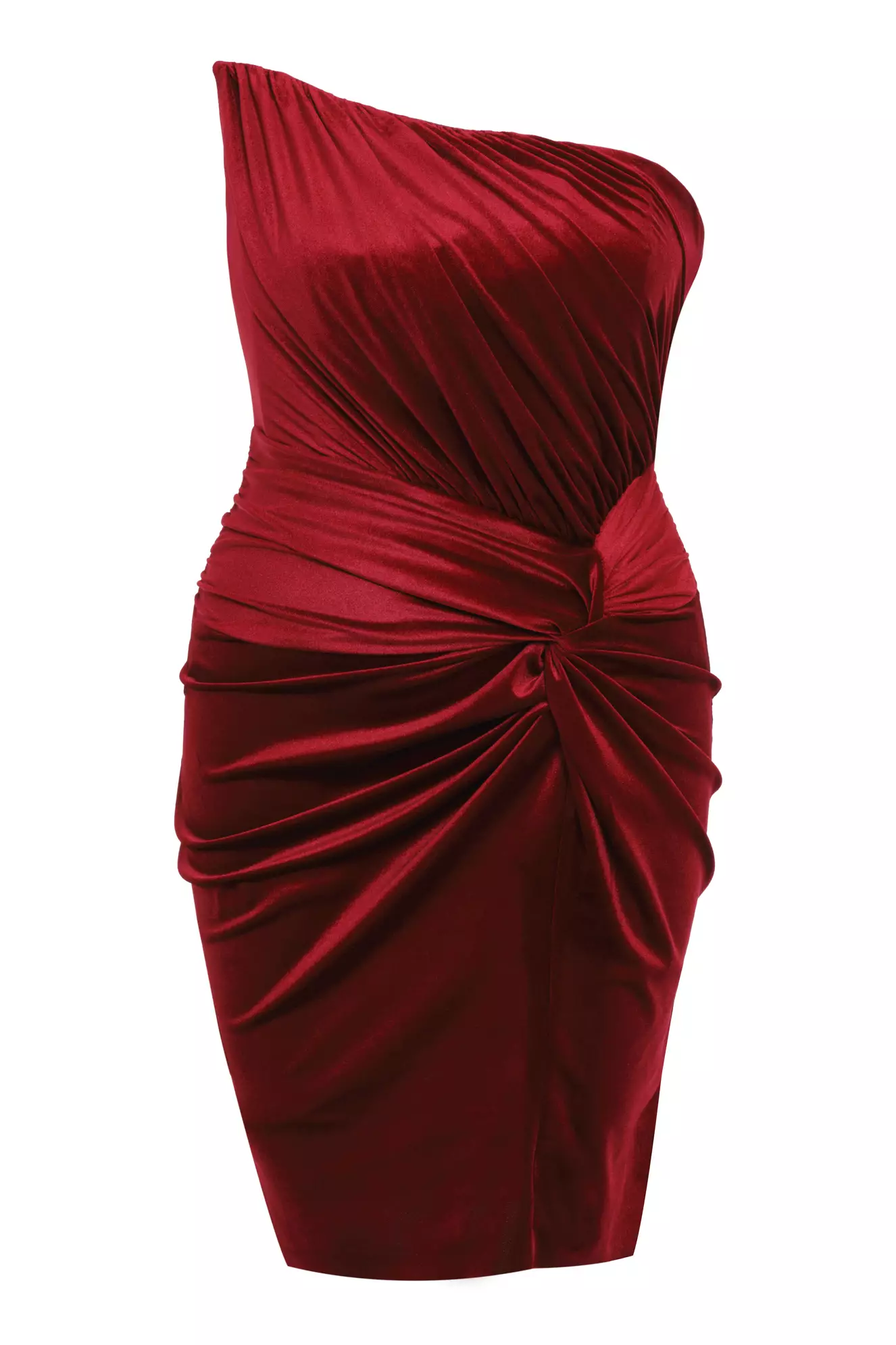 Red Plus Size Velvet Sleeveless Mini Dress