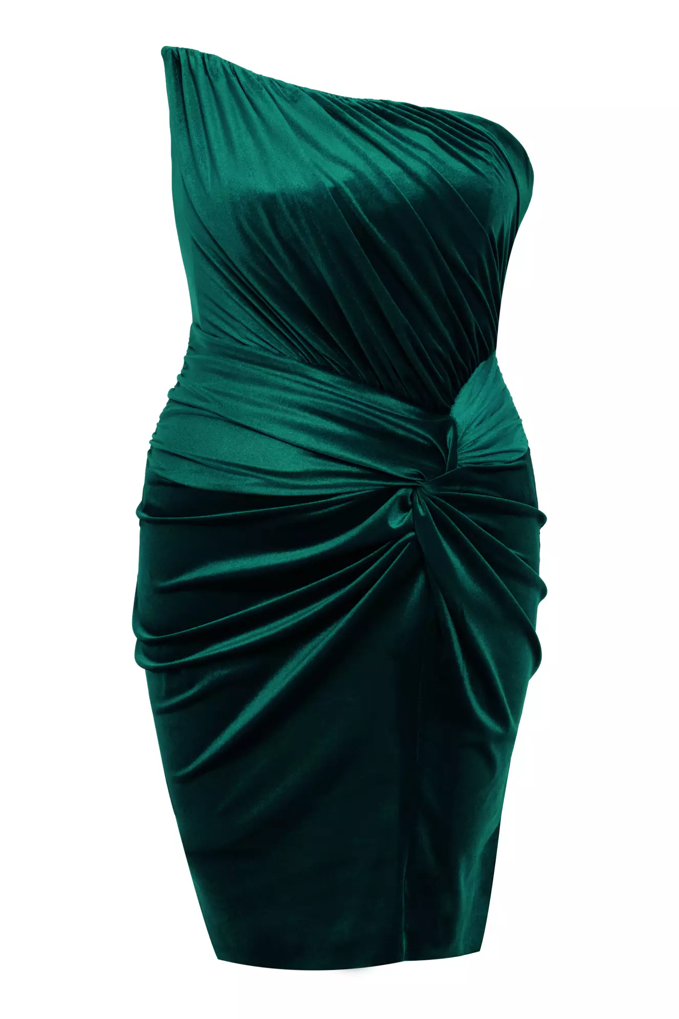 Green Plus Size Velvet Sleeveless Mini Dress