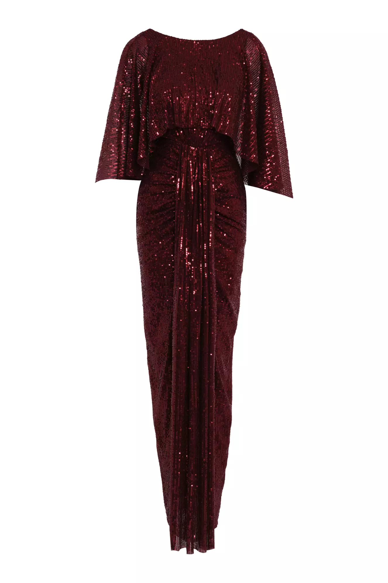 Maroon Sequin Sleeveless Long Dress