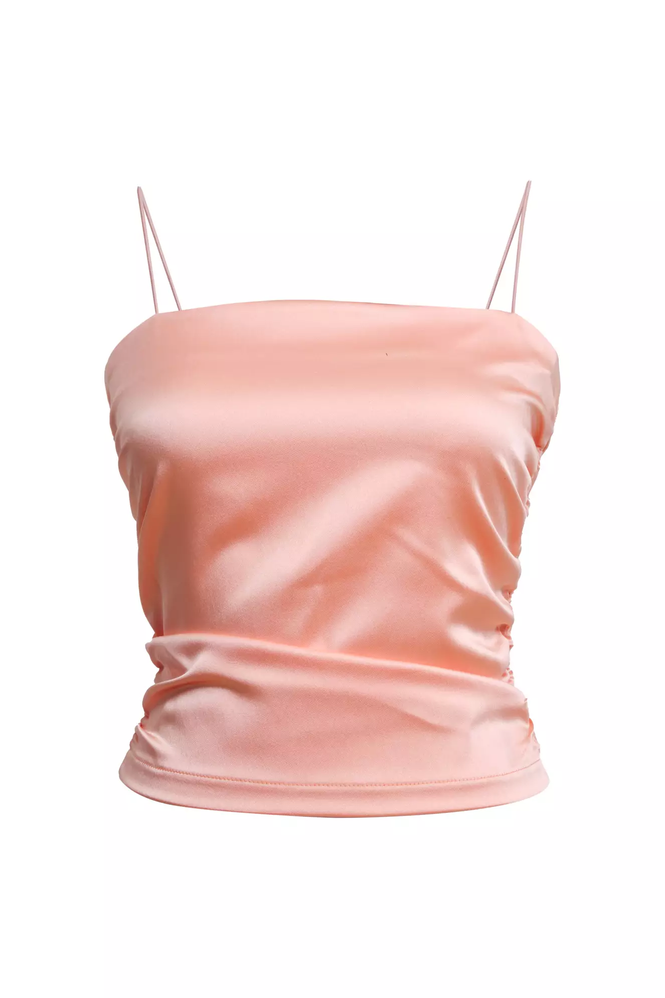Printed Satin Sleeveless Crop Top