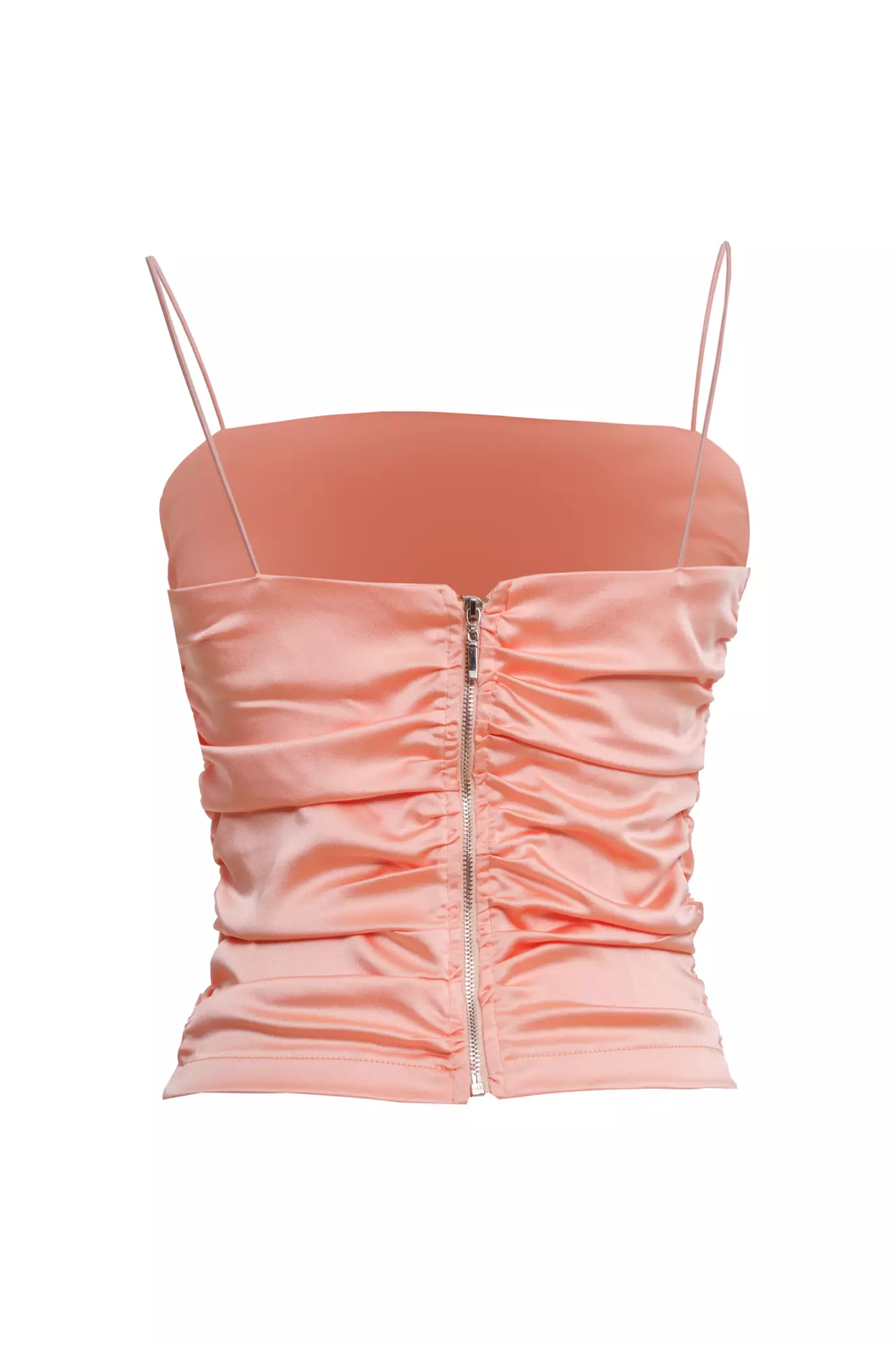 Printed Satin Sleeveless Crop Top