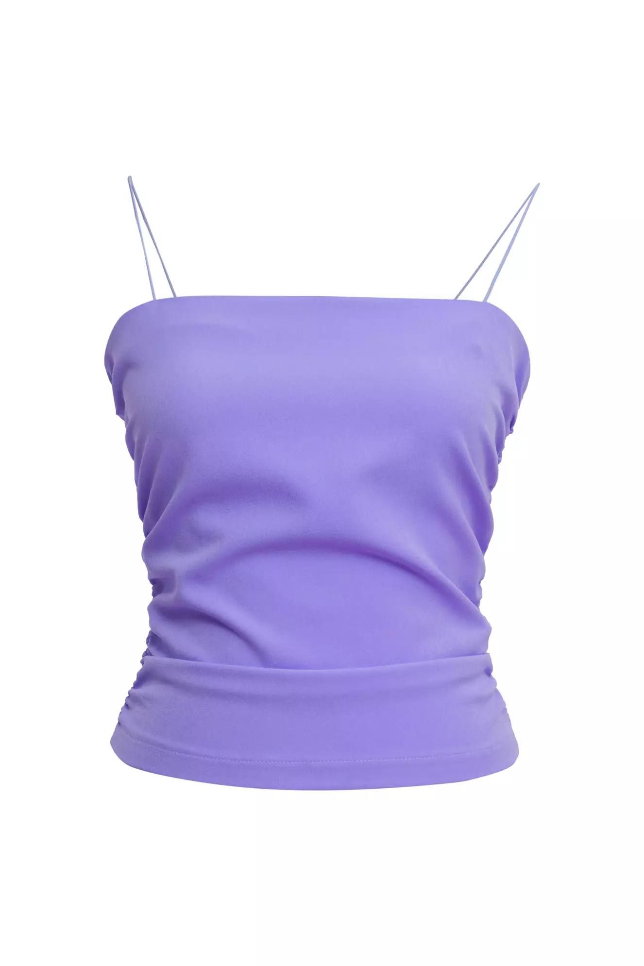 Purple Crepe Sleeveless Mini Crop Top