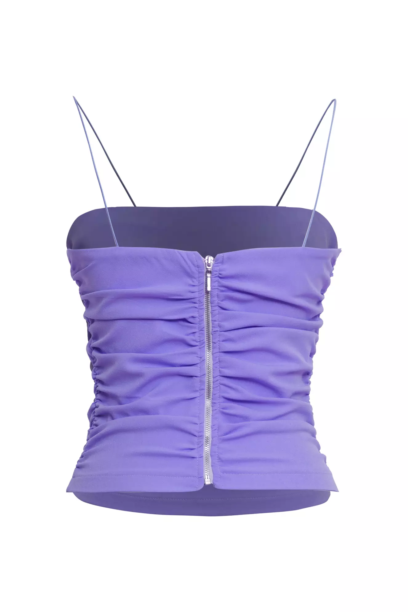 Purple Crepe Sleeveless Mini Crop Top