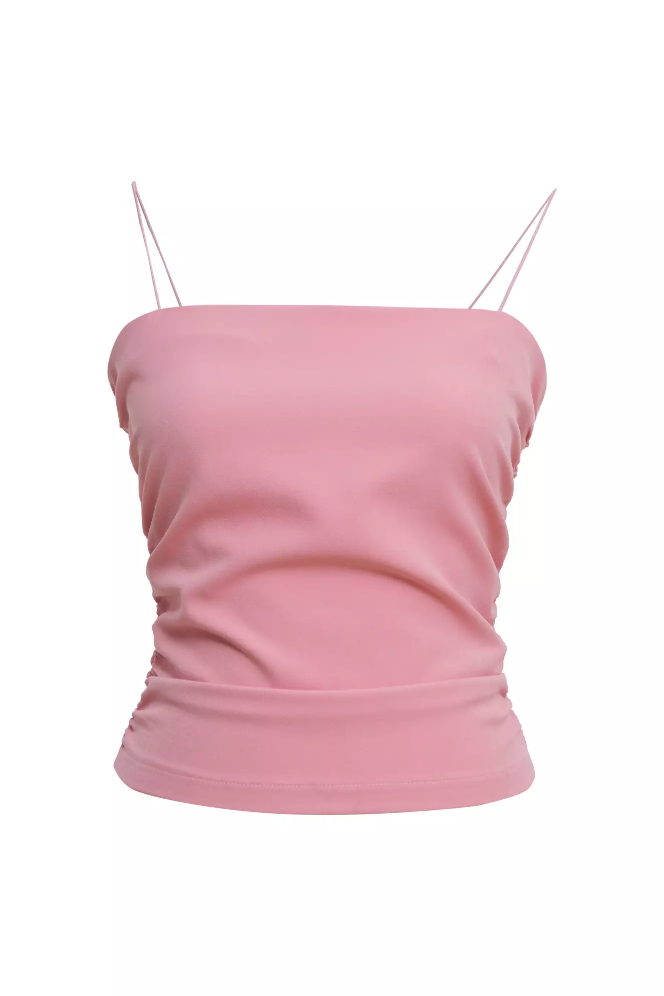 Blush Crepe Sleeveless Mini Crop Top