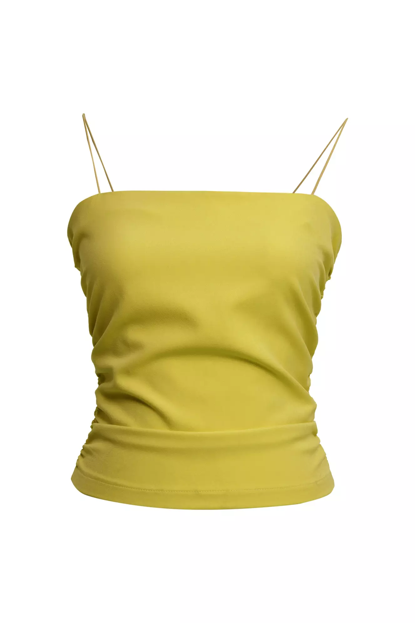 Pistachio Green Crepe Sleeveless Mini Crop Top